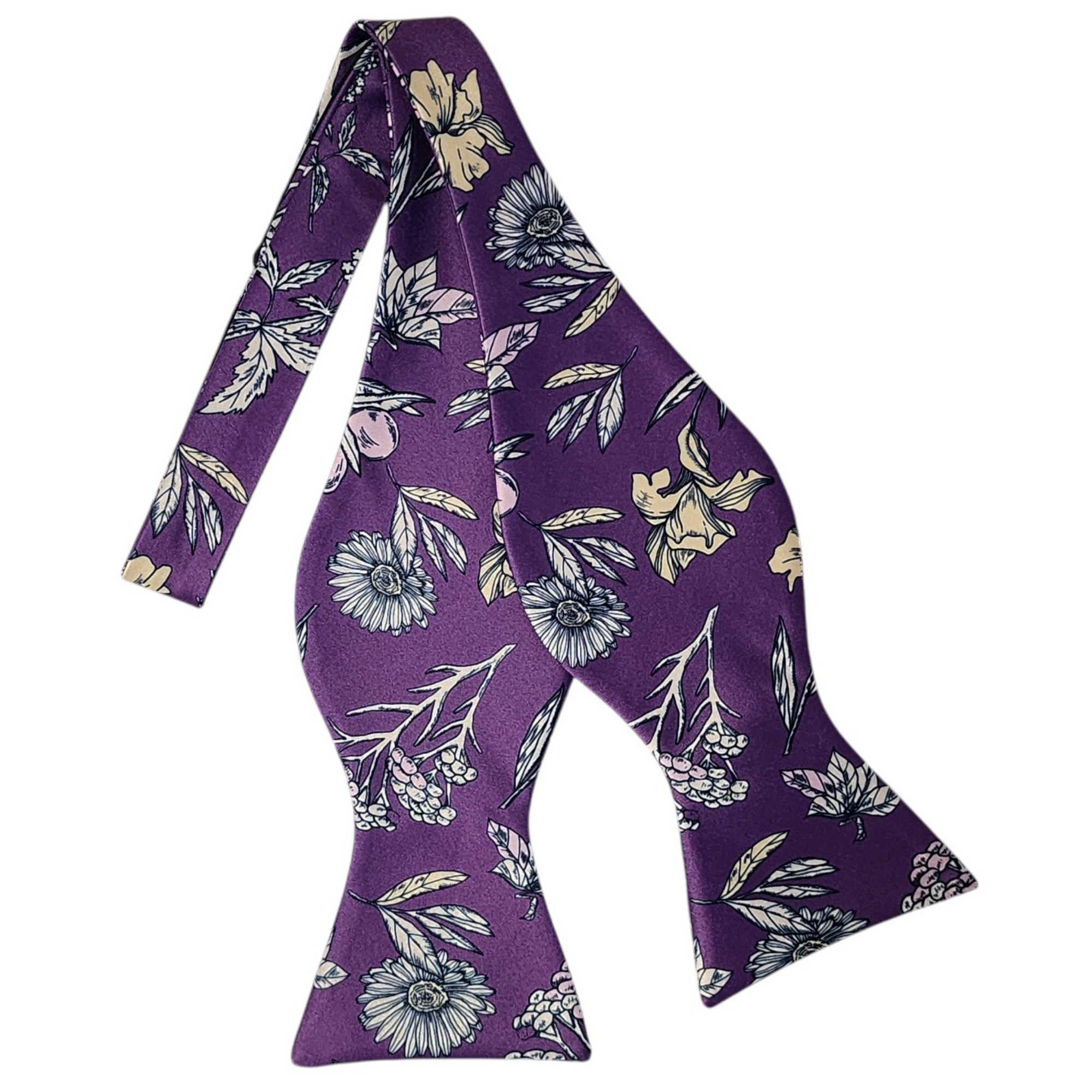 Men's Floral Printed 2.75" x 4.75" Adjustable 16" - 21" Self-Tie Bow Tie - Picture 25 of 40