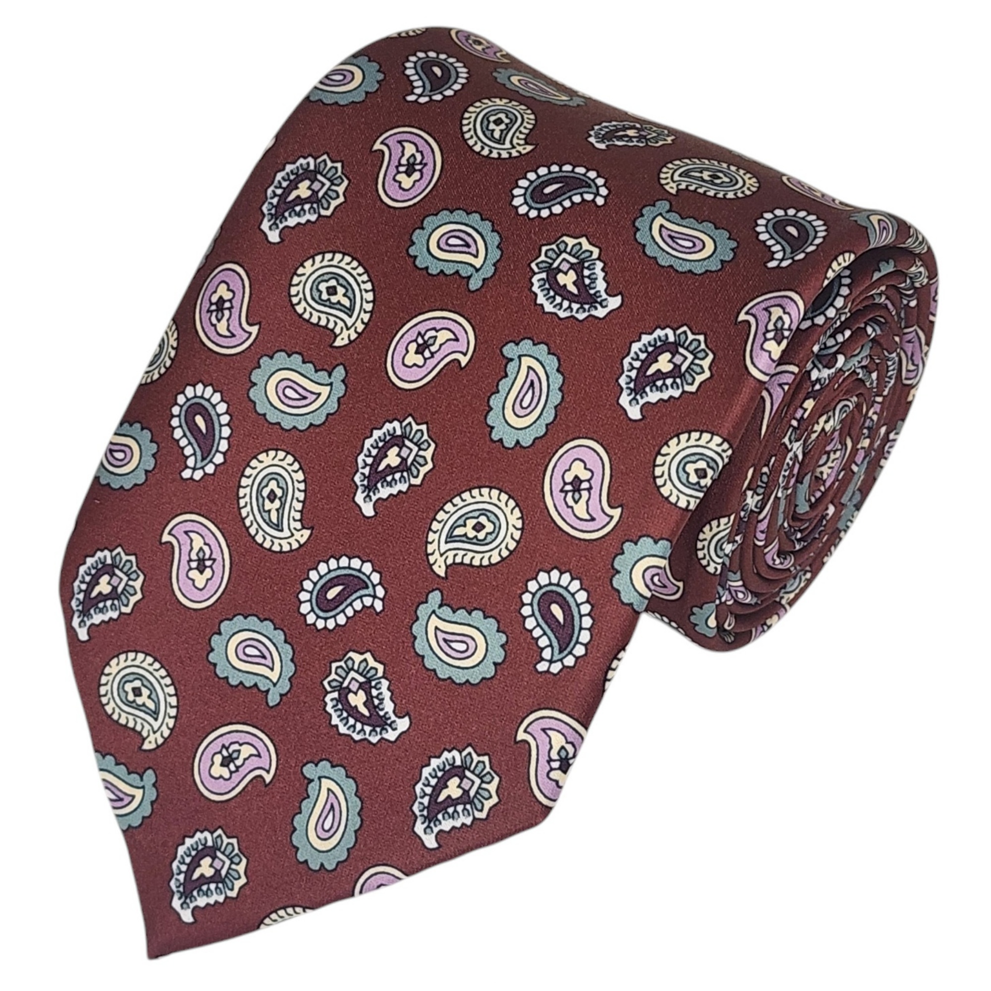 Men's Paisley Printed Design 100% Micro Fiber 3.25" W x 58" L Necktie - Picture 8 of 21