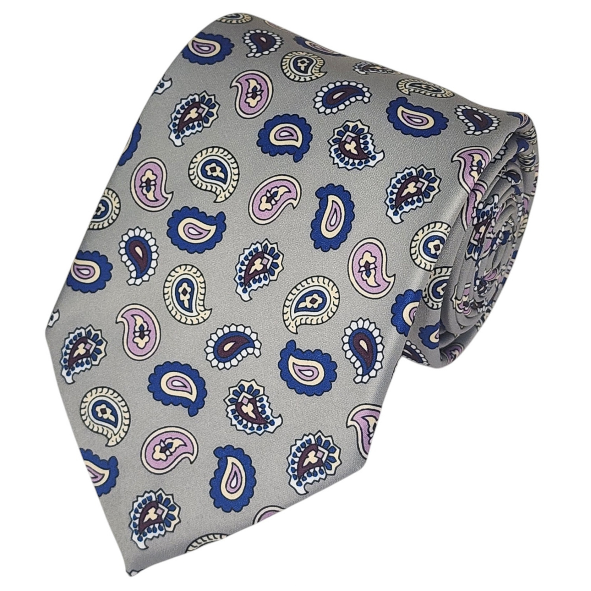 Men's Paisley Printed Design 100% Micro Fiber 3.25" W x 58" L Necktie - Picture 16 of 21