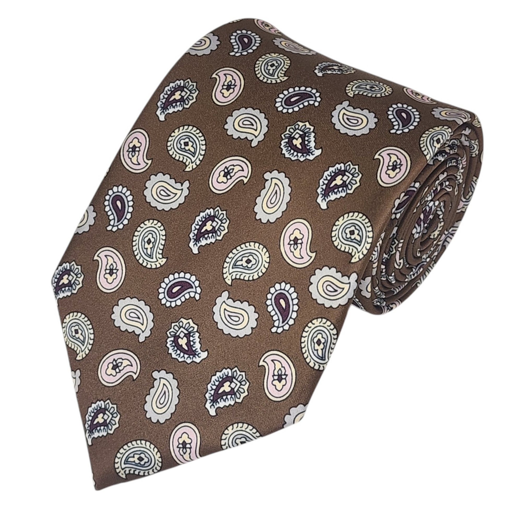 Men's Paisley Printed Design 100% Micro Fiber 3.25" W x 58" L Necktie - Picture 4 of 21