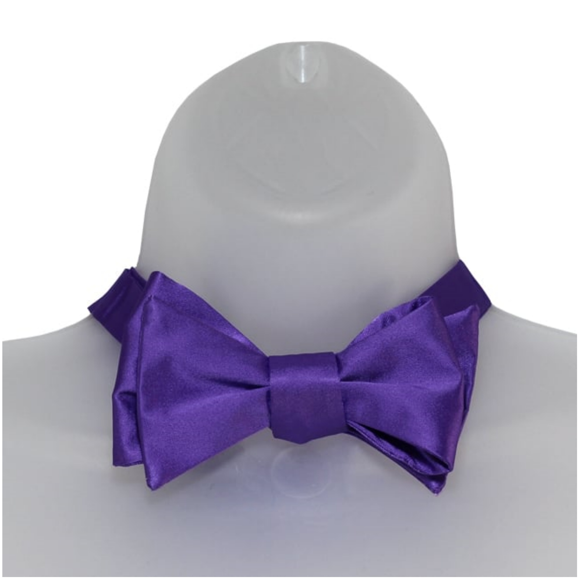 Men's Solid Color 2.75" x 4.75" Adjustable 16" - 22" Self-Tie Bow Tie for - Picture 57 of 69