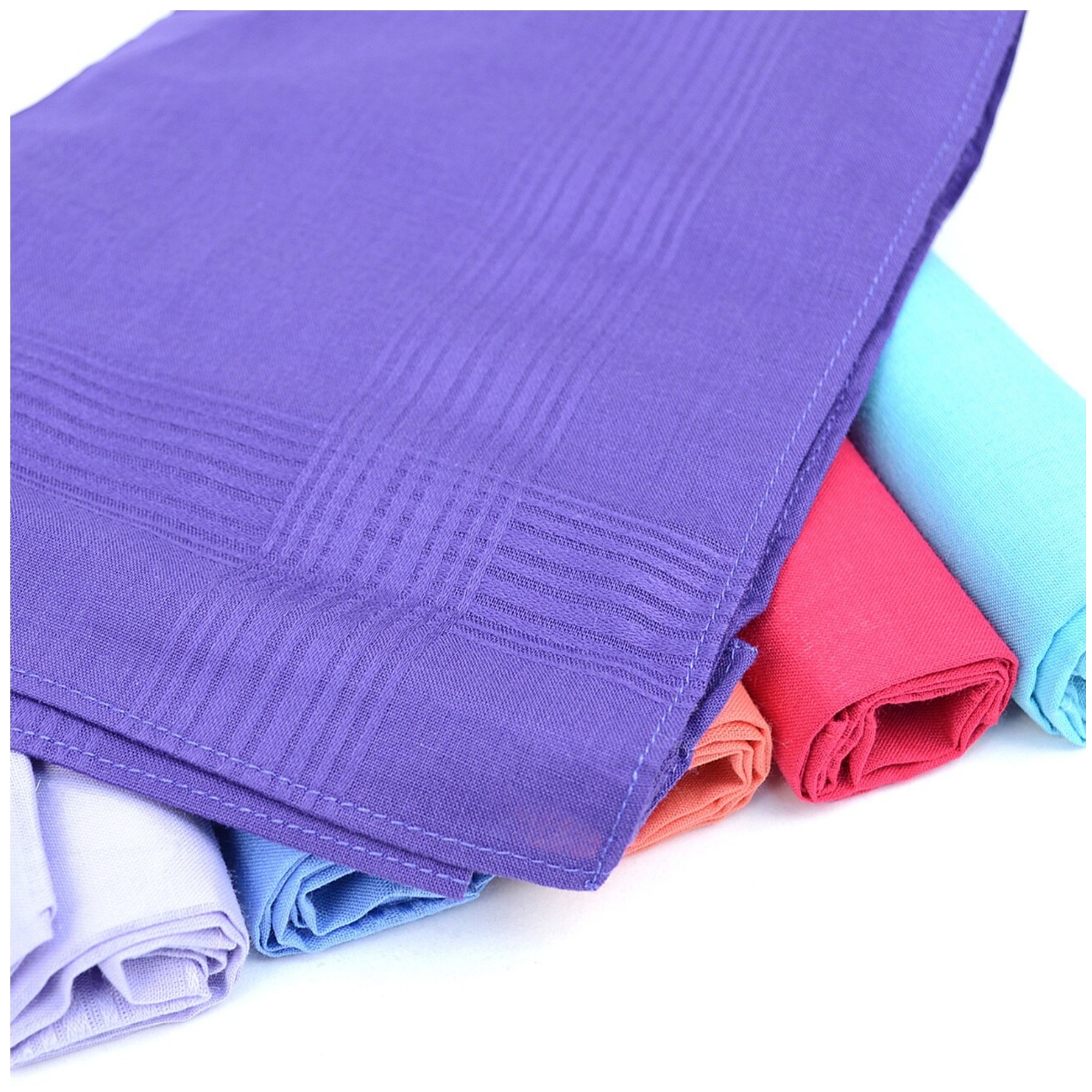 MSCB1547 Men's 6pc Fancy Solid Colors 100% Cotton Handkerchiefs MSCB1547 Men's 6pc Fancy Solid Colors 100% Cotton Handkerchiefs