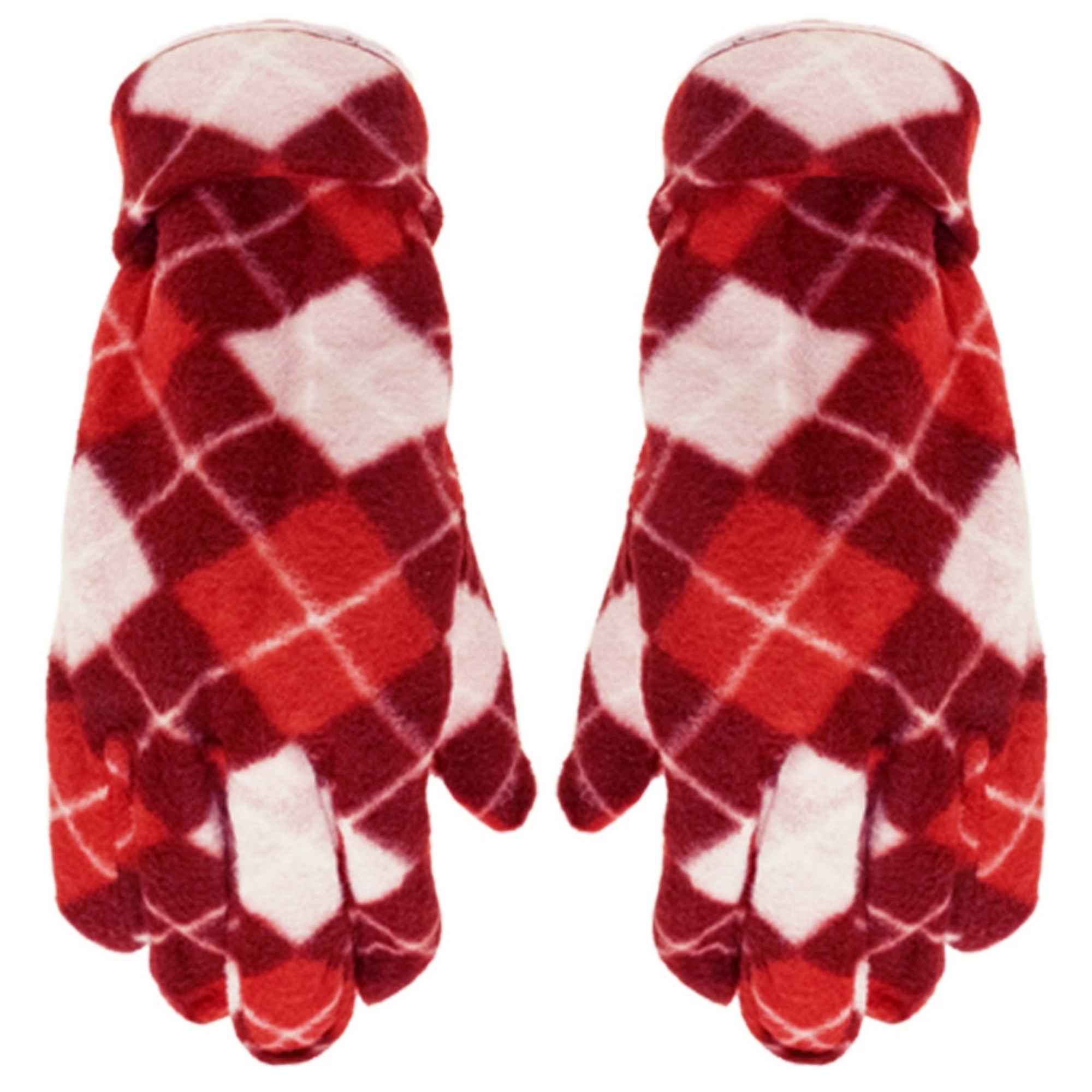 Set invernale donna a quadri 3 pezzi in pile guanti sciarpa cappello - Foto 10 di 17