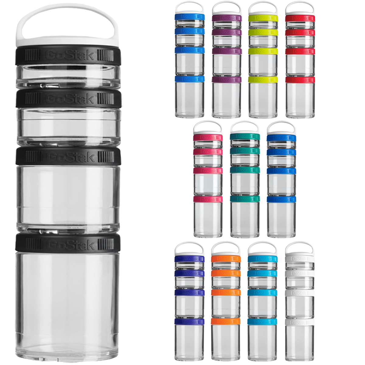 Blender Bottle GoStak Starter 4Pak Twist n' Lock Storage Jars eBay