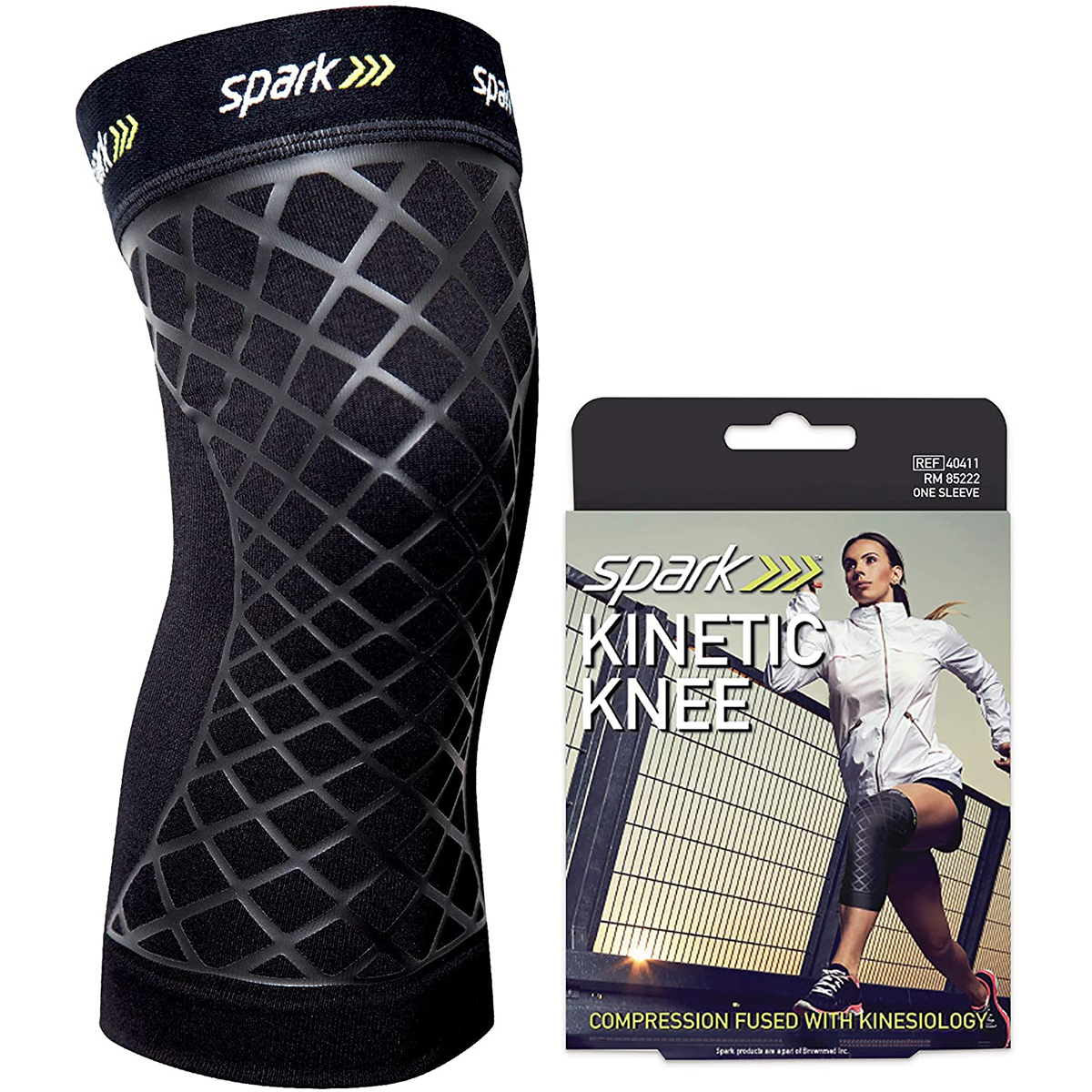 Spark Knee Sleeve Compression Support with Embedded Kinesiology Tape eBay