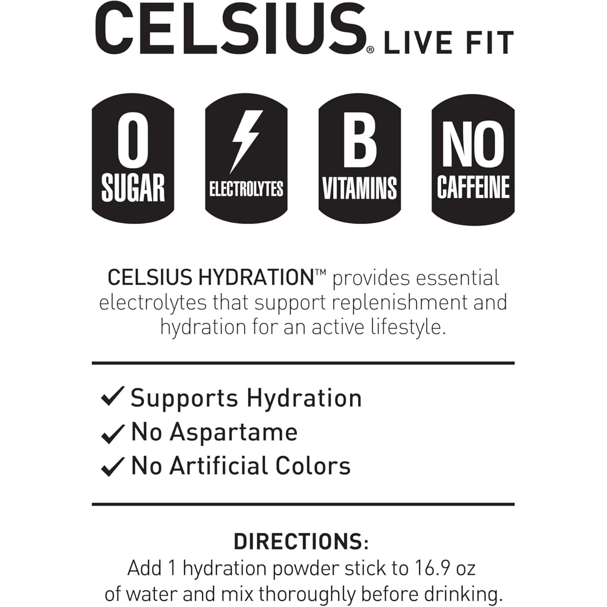 Celsius Hydration Sugar Free Electrolyte Drink Mix - 14 Pack