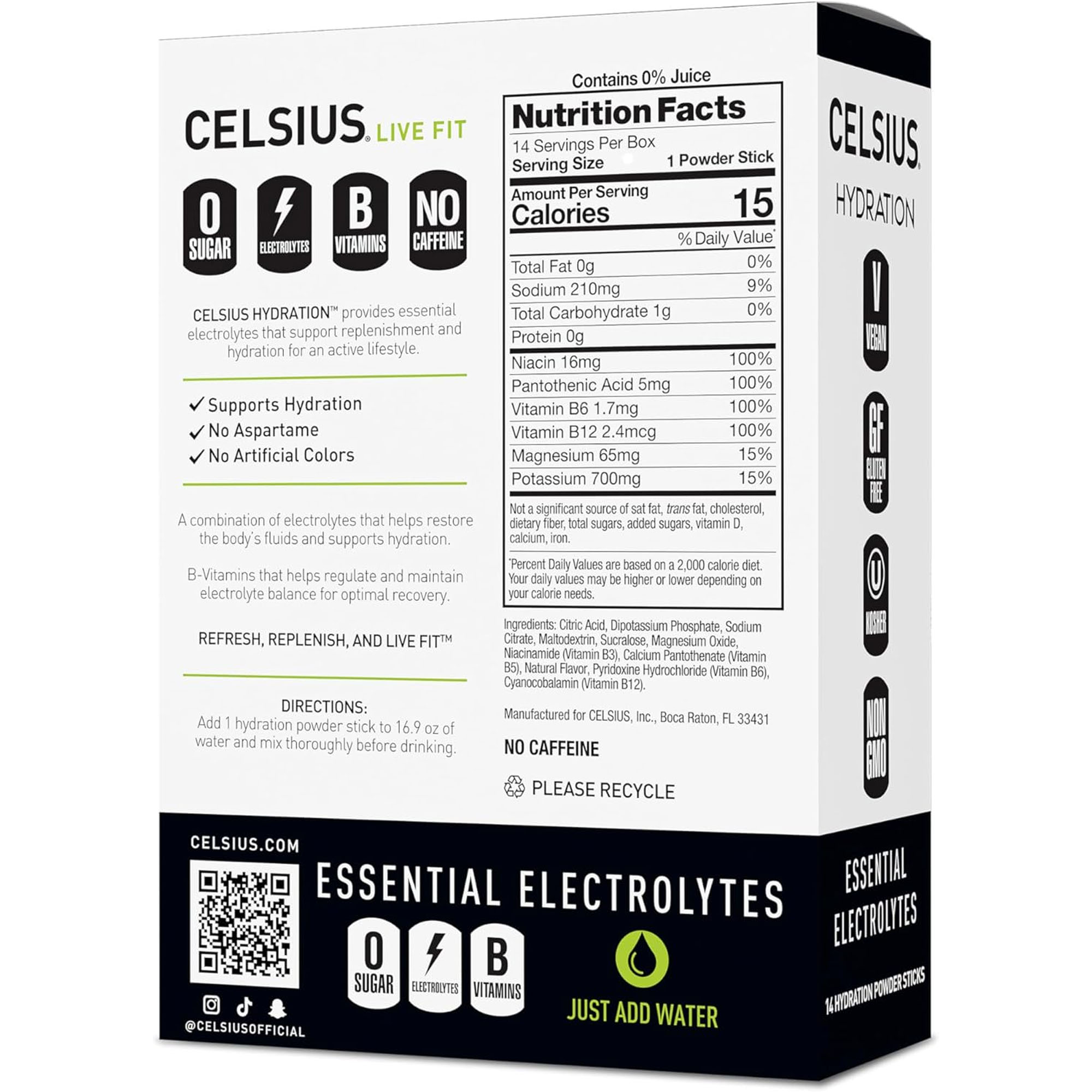 Celsius Hydration Sugar Free Electrolyte Drink Mix 6 Pack