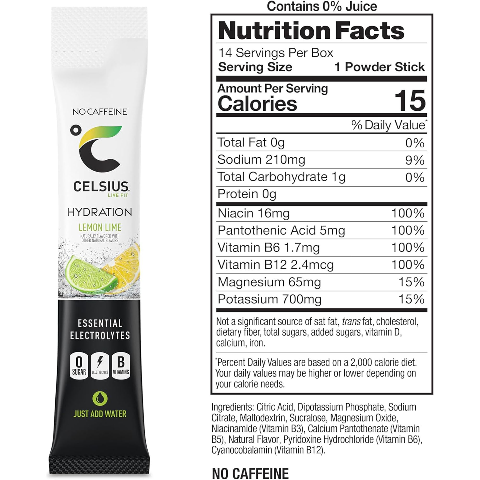 Celsius Hydration Sugar Free Electrolyte Drink Mix 6 Pack