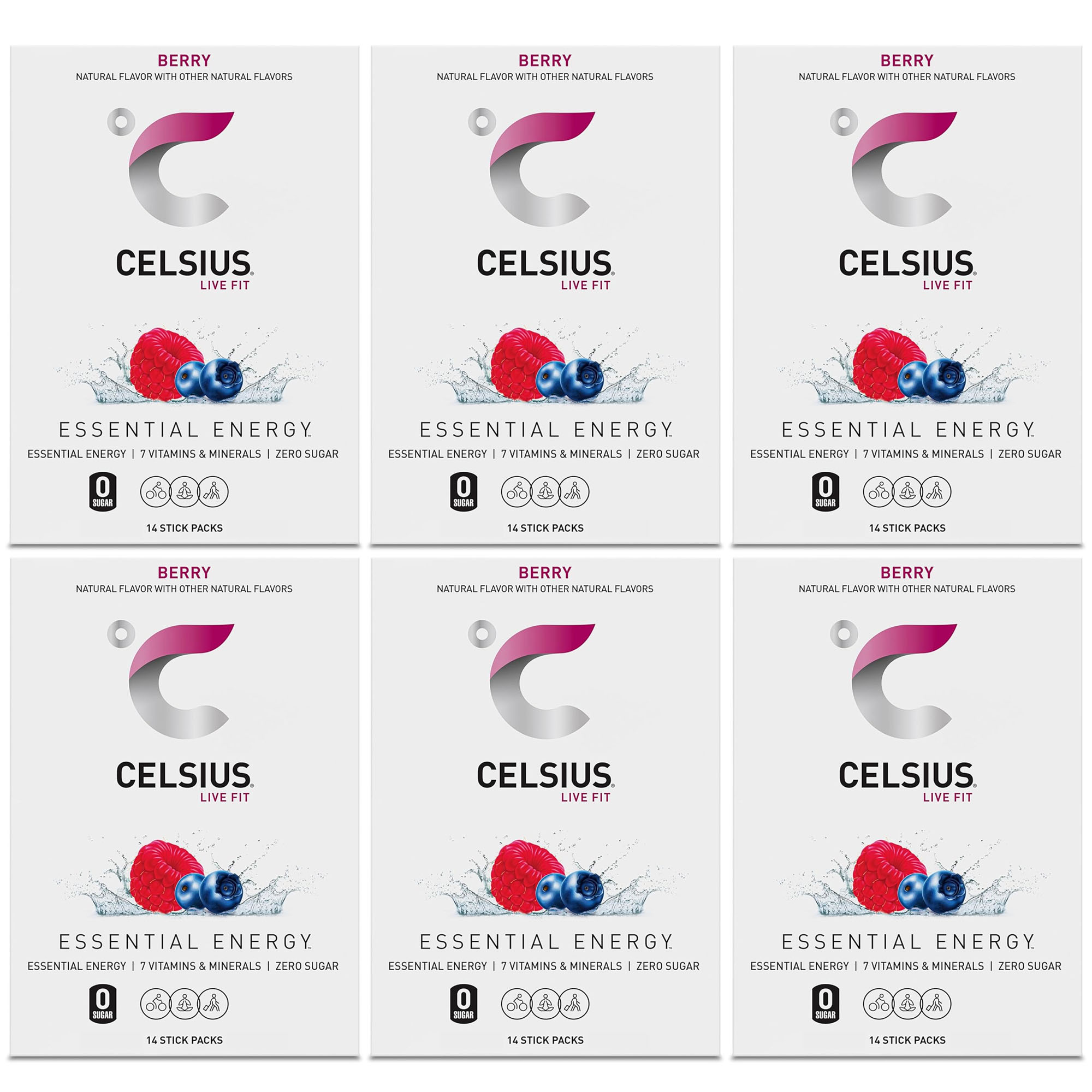 Celsius On-The-Go Zero Sugar Powder Stick Drink Mix 6 Pack