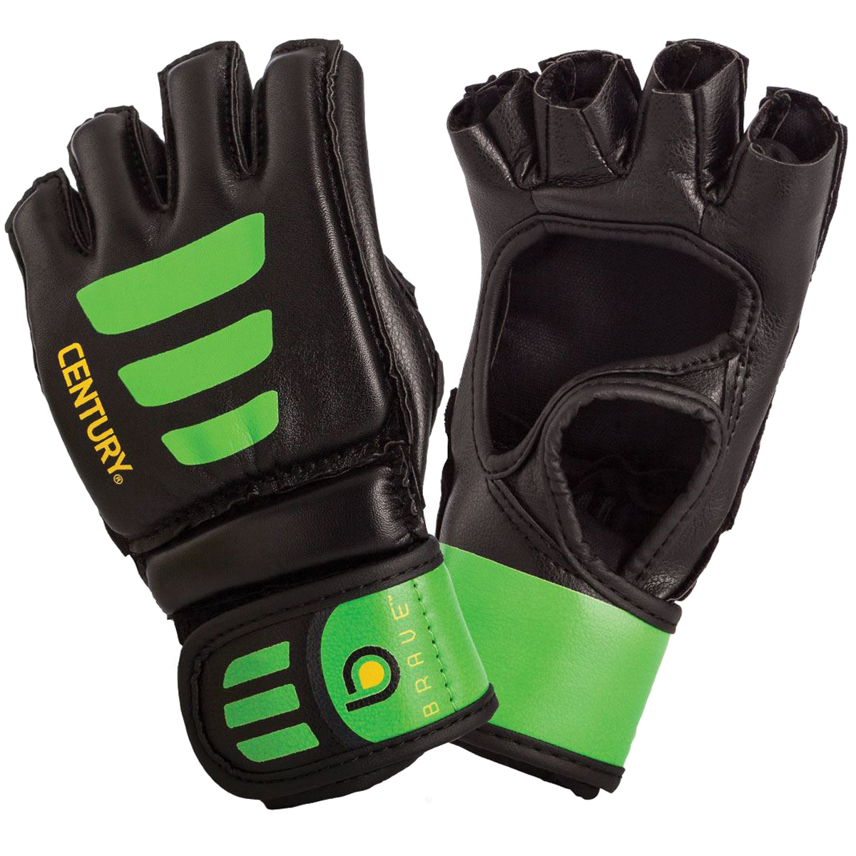 Red//Black Century Drive Thumbless Open Palm MMA Fight Gloves