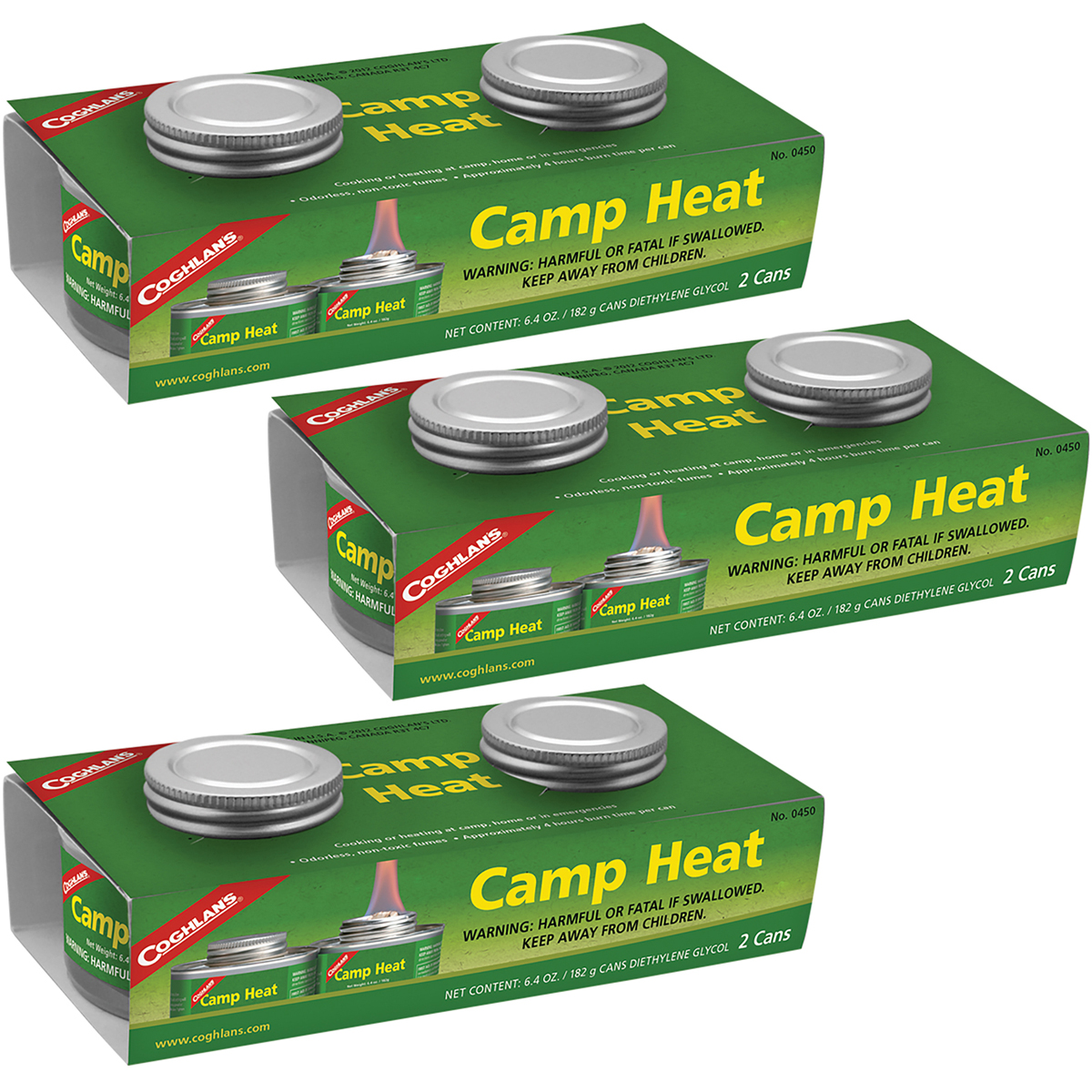 Coghlan's Camp Heat Emergency Cooking Fuel Can (6 Pack), Recloseable 4