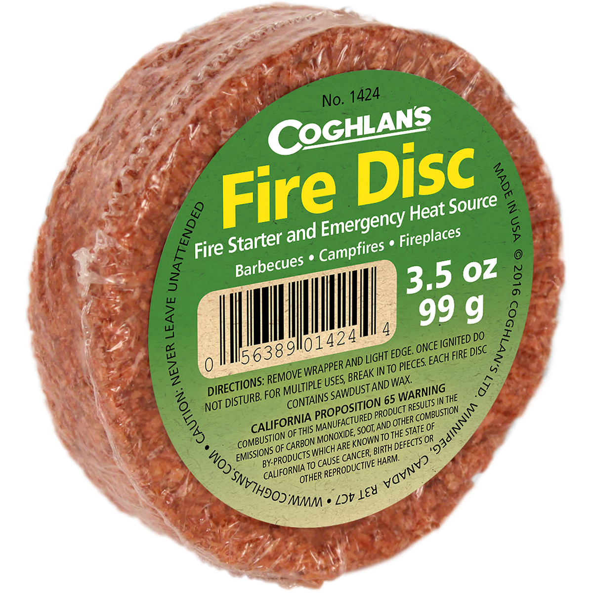 Coghlan's Fire Disc, Fire Starter and Emergency Heat Source, Campfire