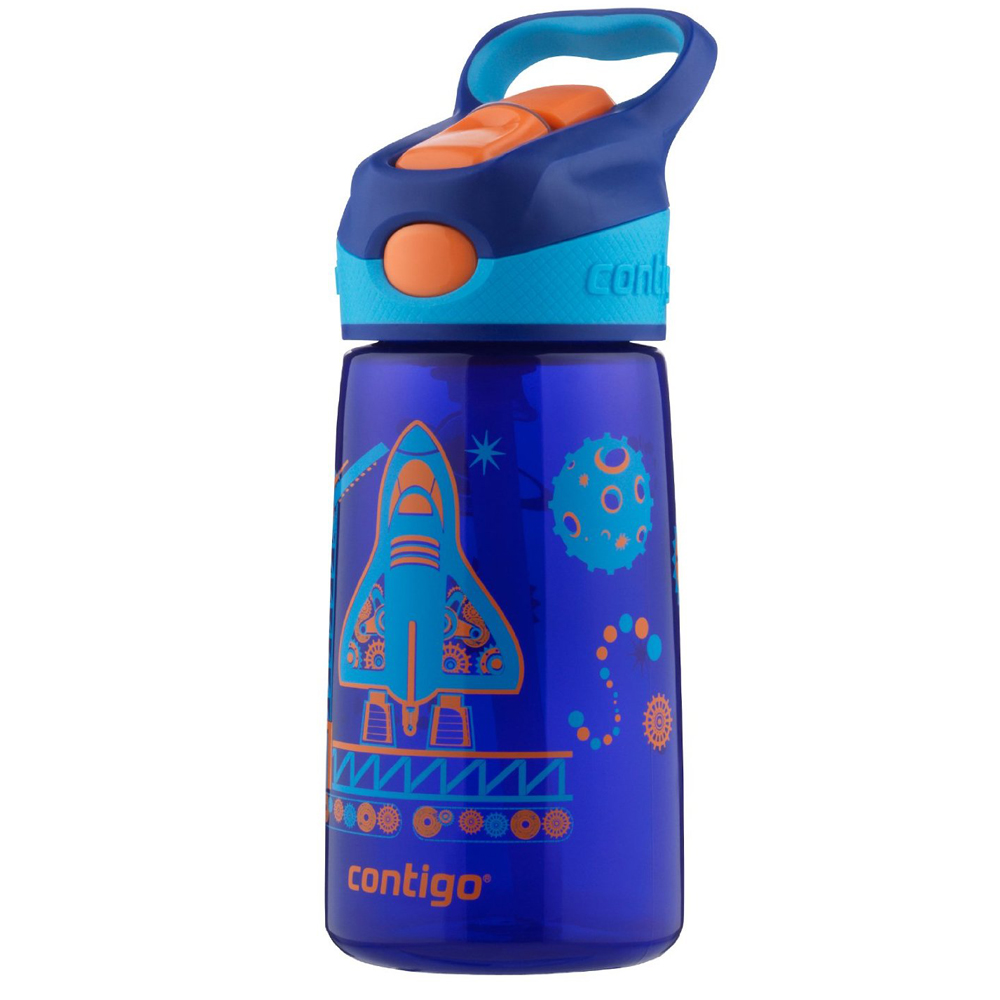 Contigo AUTOSPOUT Striker Kids Straw Water Bottle 14oz Set Pink Bird /& Blast Off