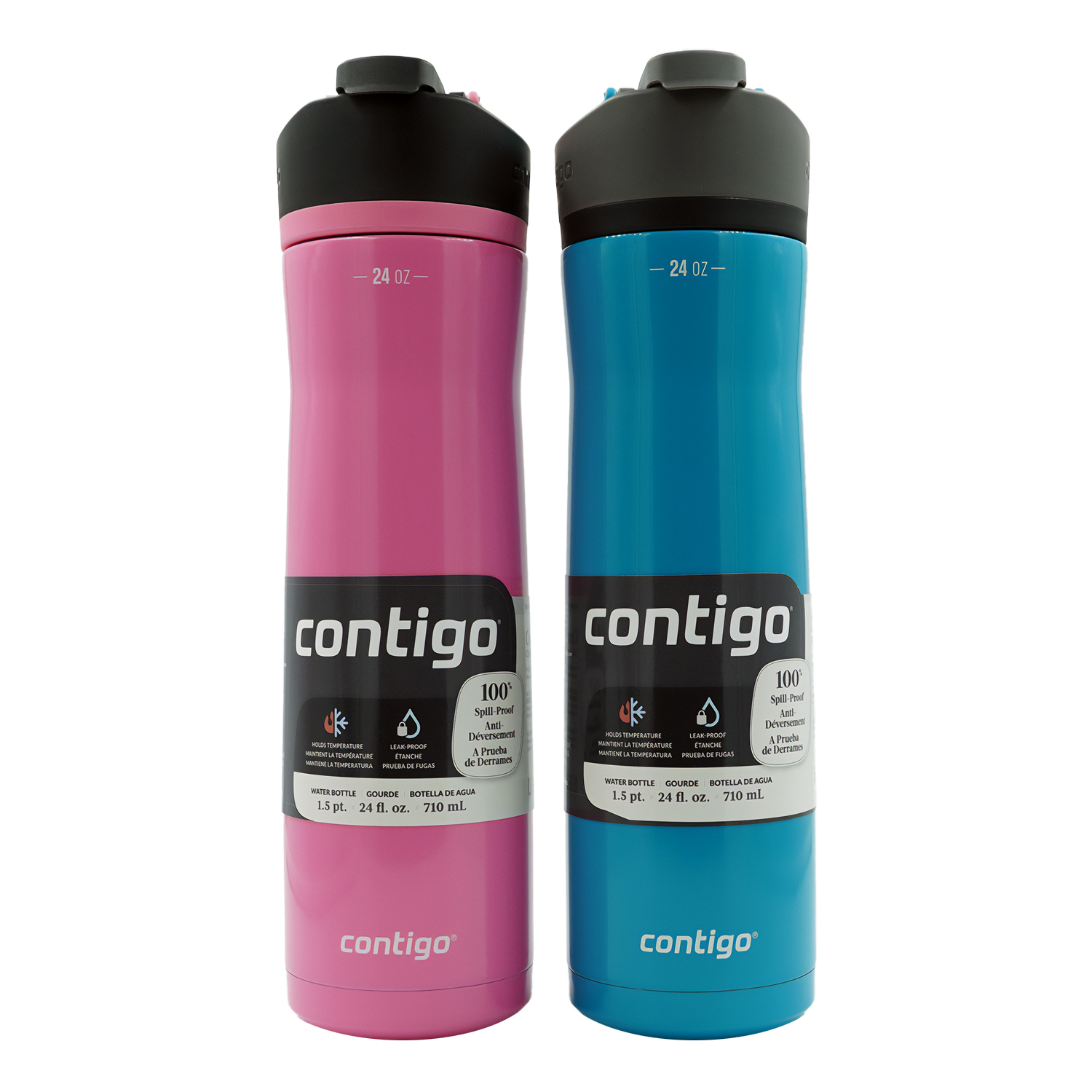 Contigo 24 oz. Cortland Chill 2.0 Insulated Stainless Steel Water Bottle 2-Pack - Picture 2 of 5
