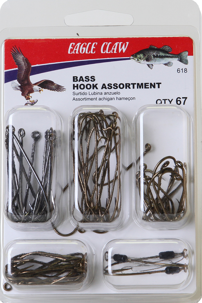 Eagle Claw Bass Assorted Hooks Fishing Kit eBay