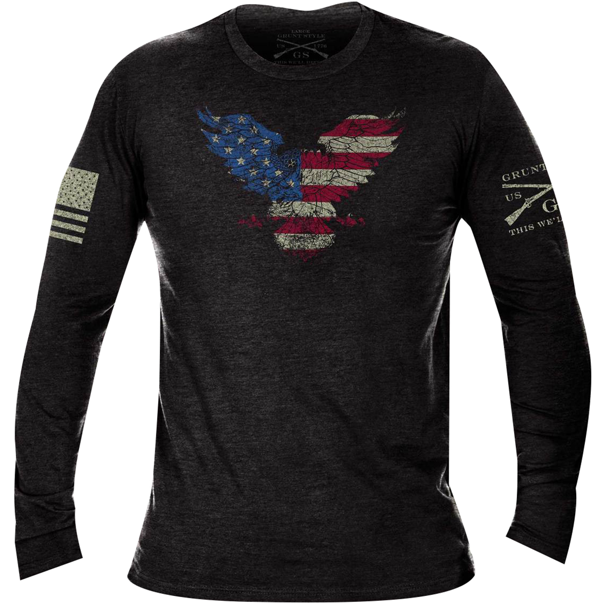 Grunt Style Freagle Long Sleeve TShirt Heather Black eBay