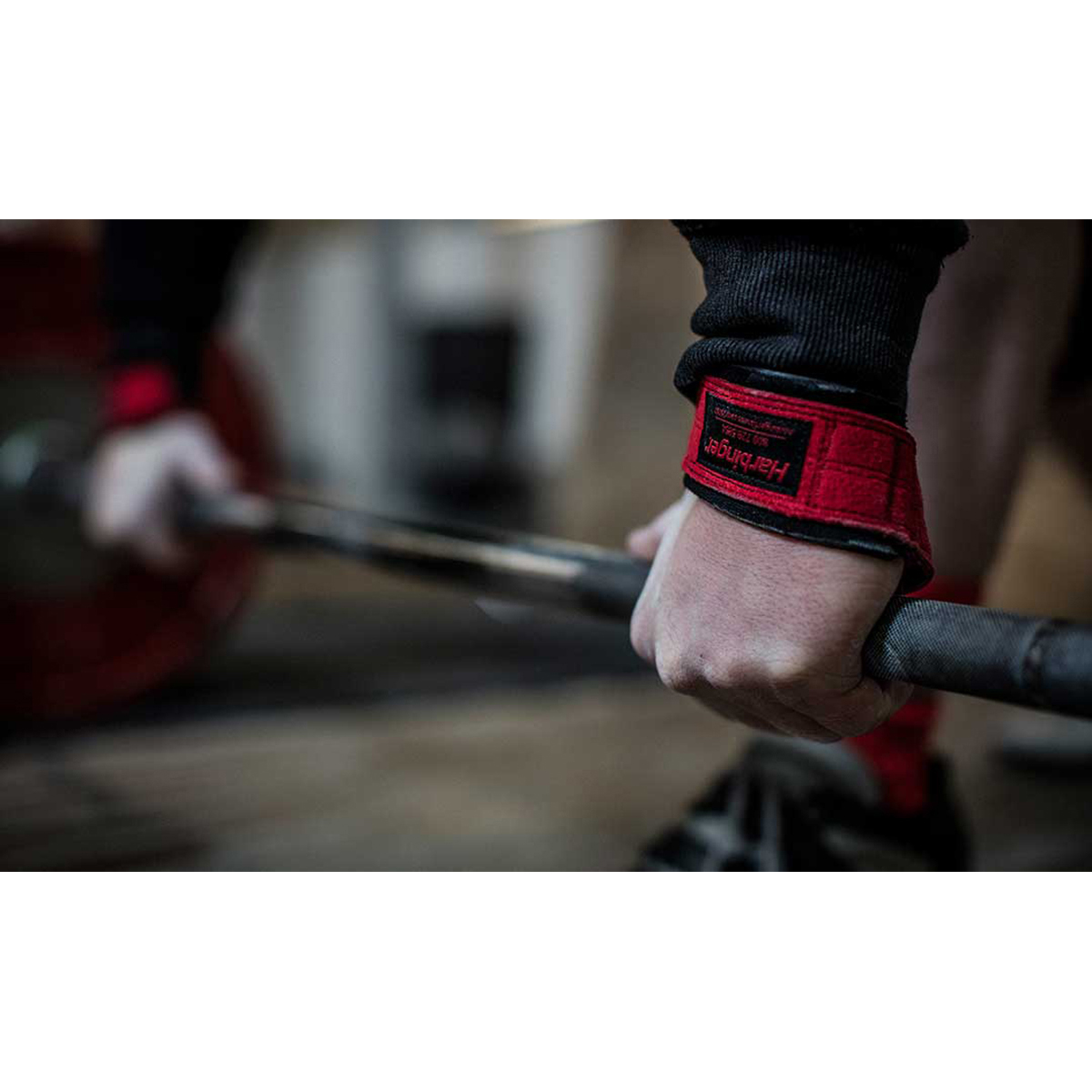 Harbinger 21" Padded Leather Weight Lifting Straps Red eBay