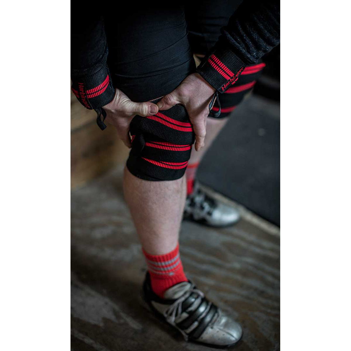 Harbinger 78" Red Line Weight Lifting Knee Wraps - Picture 7 of 15