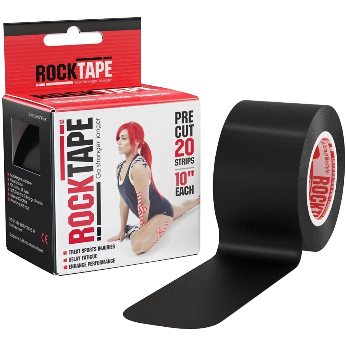RockTape Standard 10" vorgeschnittenes Kinesiologie Tape - 20 Streifen - Bild 3 von 3