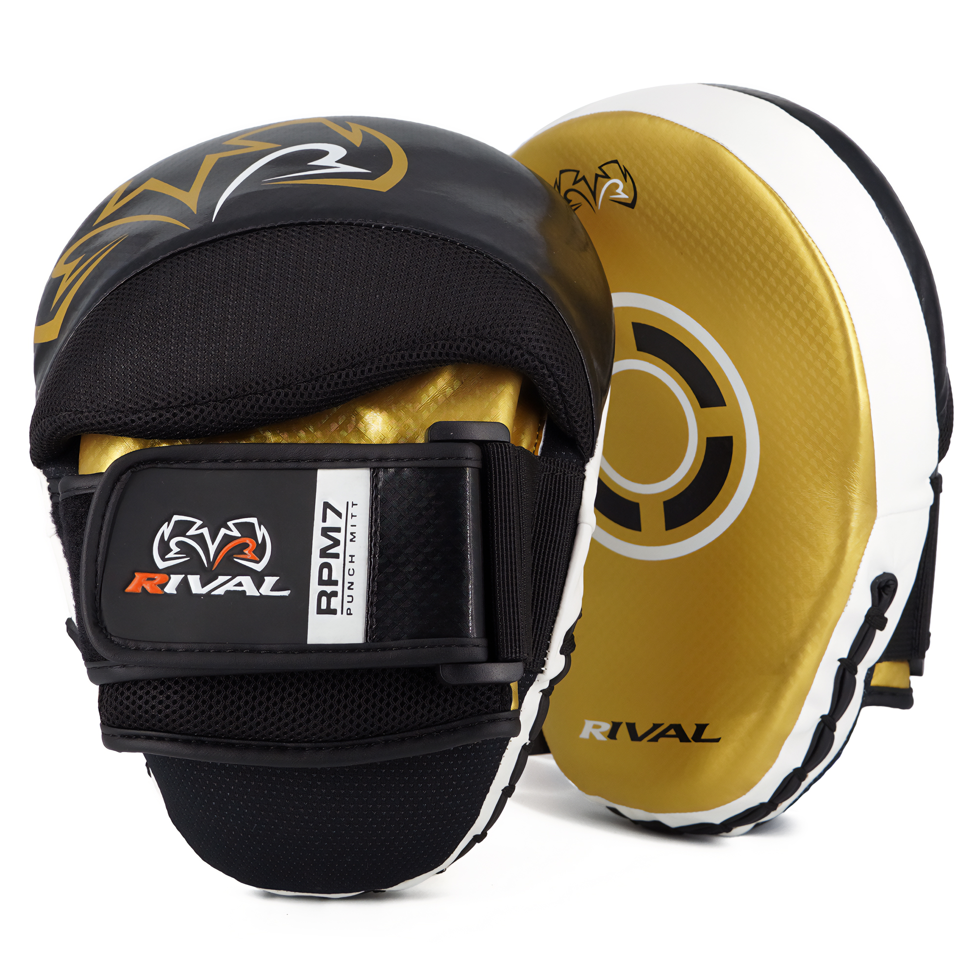 RIVAL Boxing RPM7 Fitness Plus Punch Mitts, Curved Surface, Hook and Loop Wrist - Picture 2 of 13