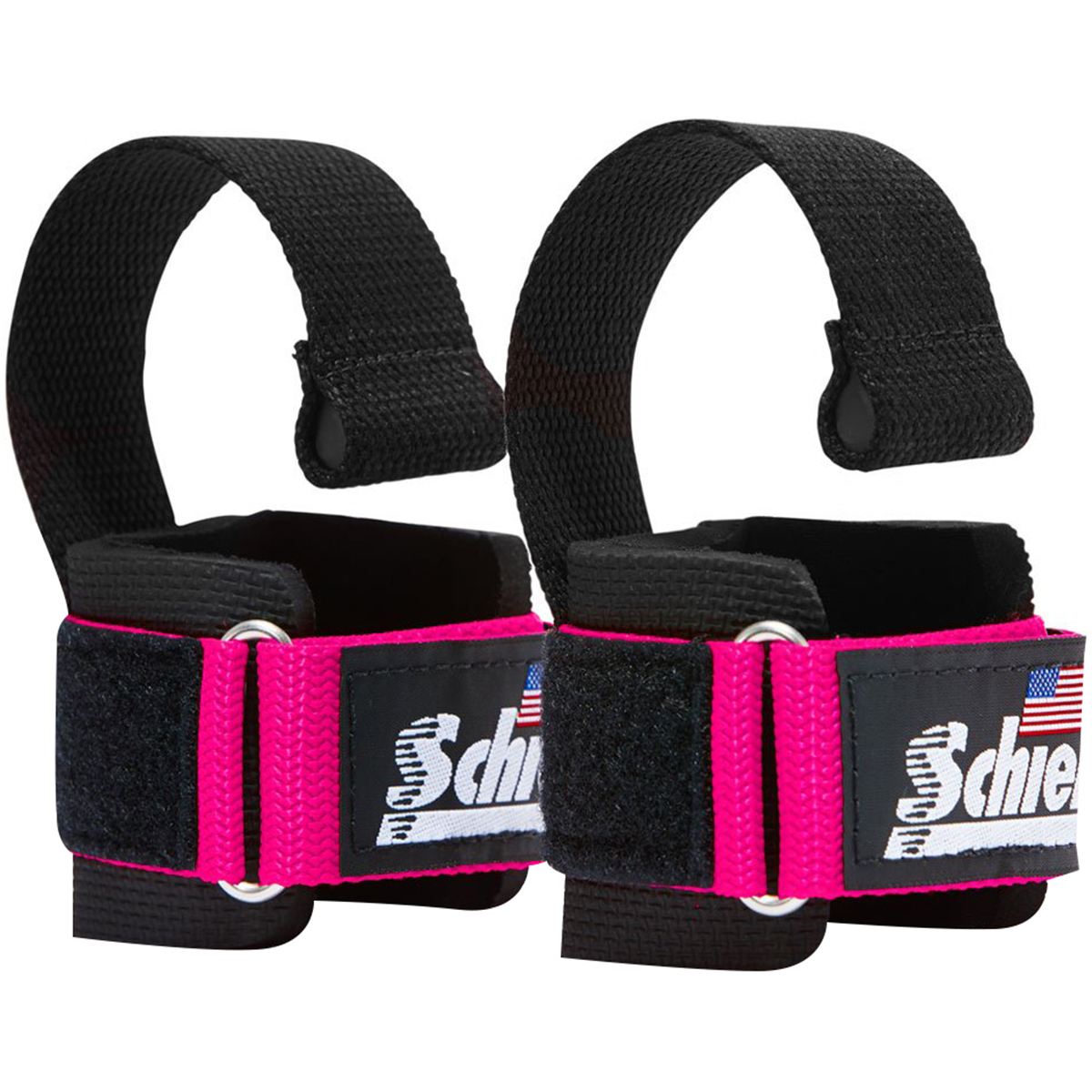 Schiek Sports Model 1000DLS Deluxe Dowel Lifting Straps Pink