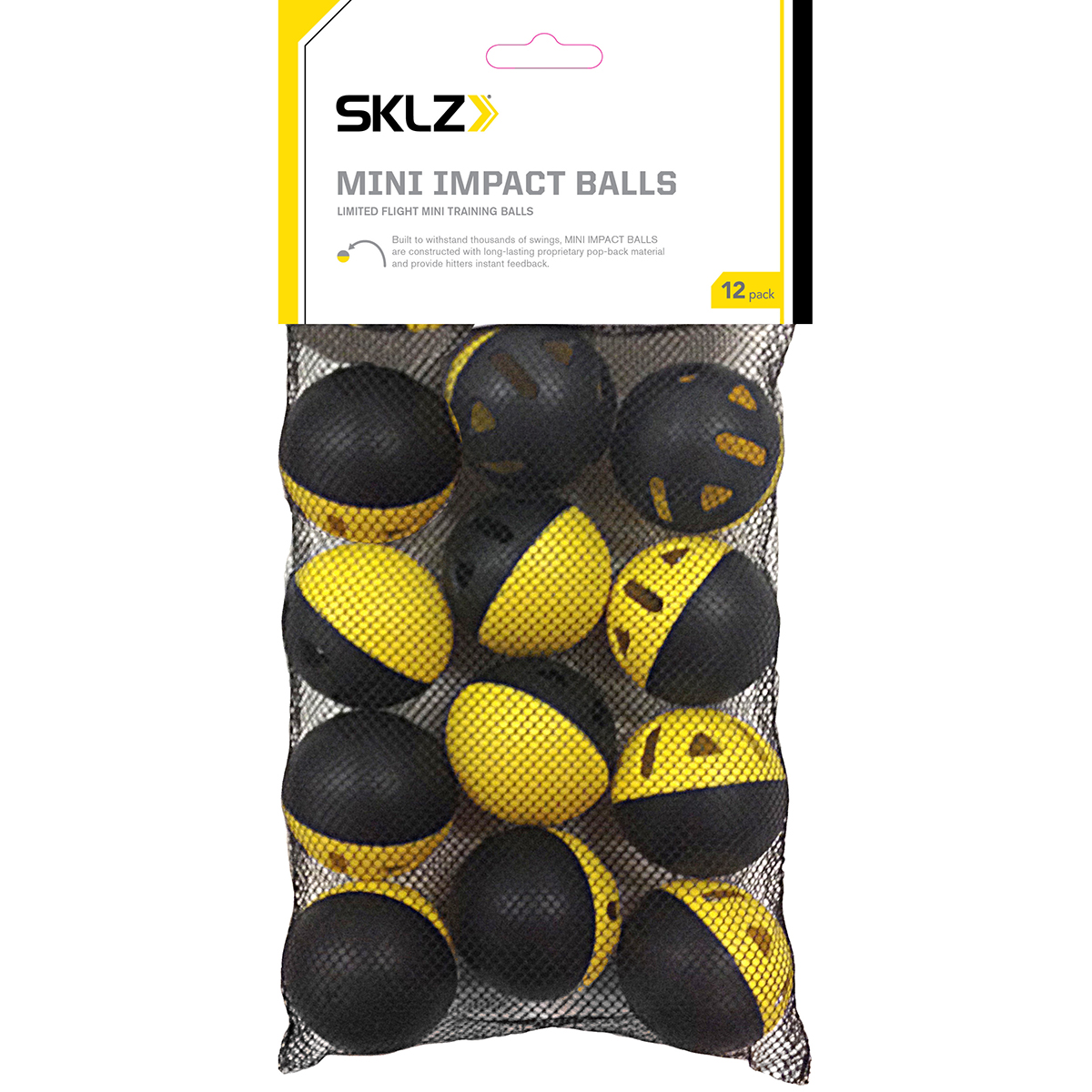 SKLZ Mini Impact Training Baseballs 12Pack Black/Yellow eBay