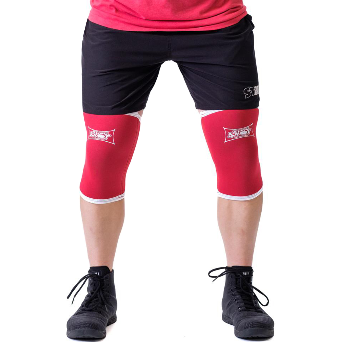 Sling Shot Knee Sleeves 2.0 by Mark Bell Red, 7mm thick neoprene