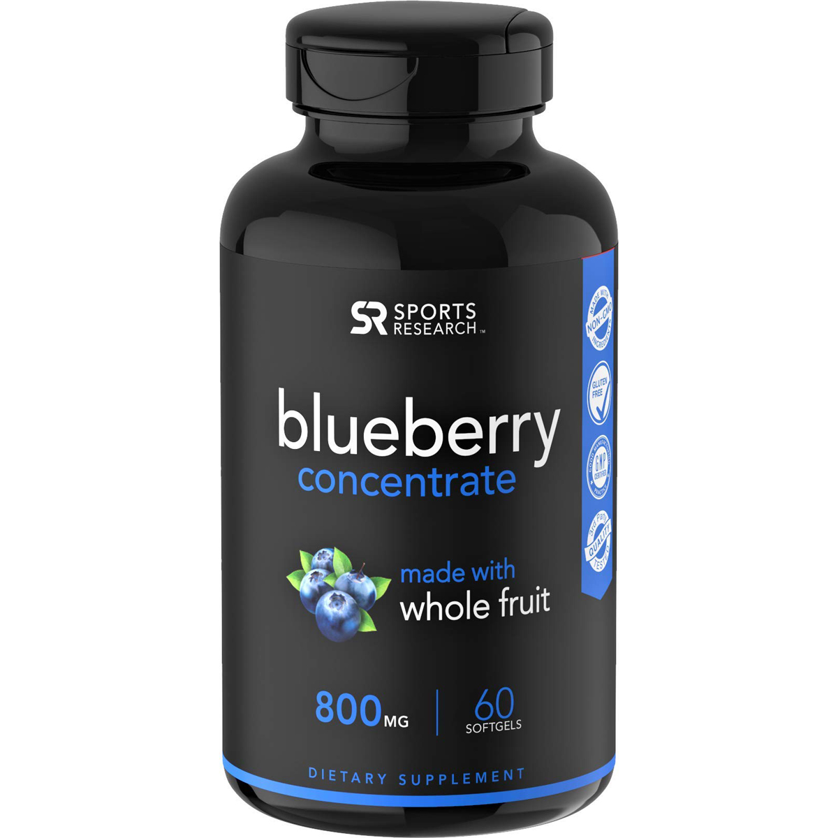 Sports Research Blueberry Concentrate Dietary Supplement 60 Softgels