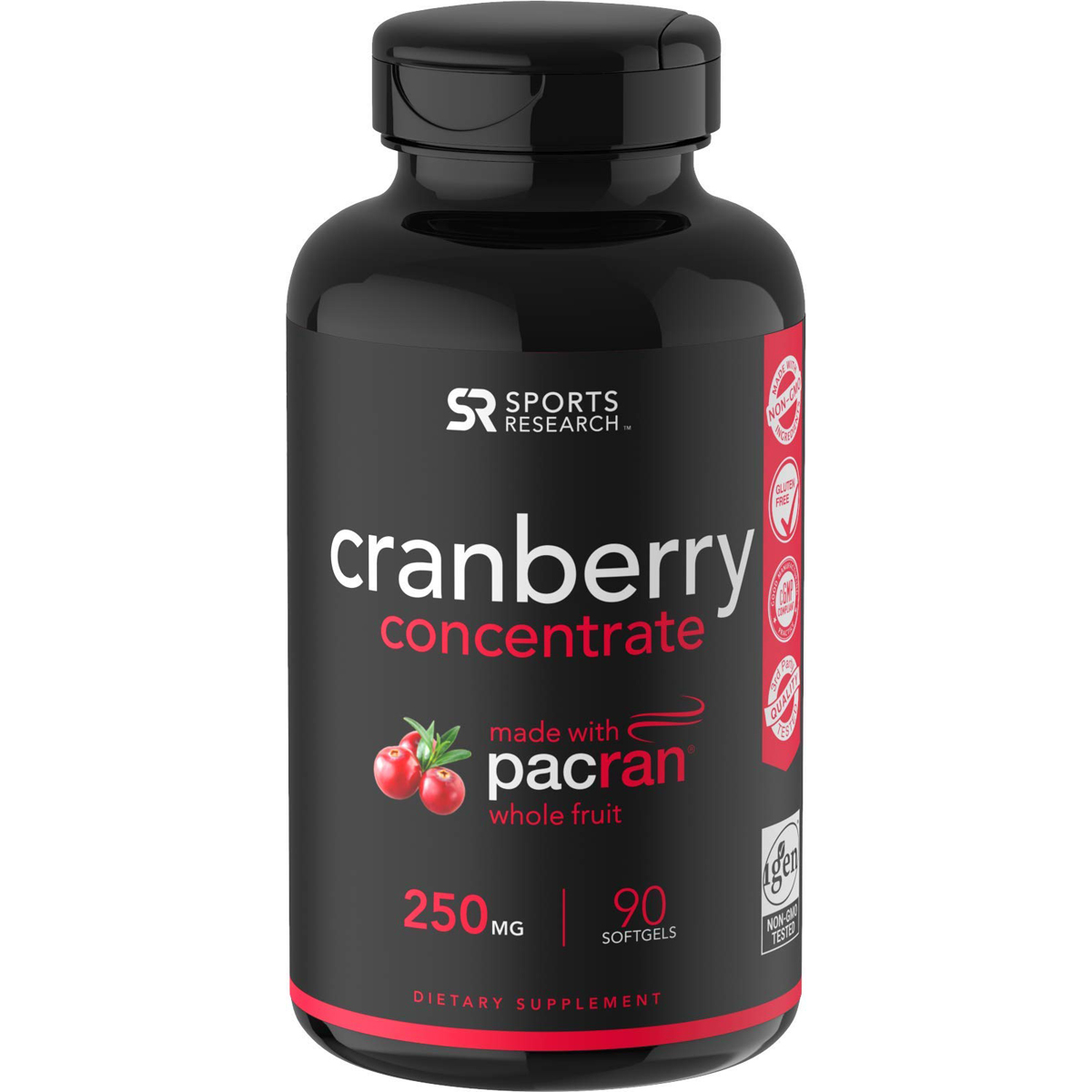 Sports Research Cranberry Concentrate Dietary Supplement 90 Softgels