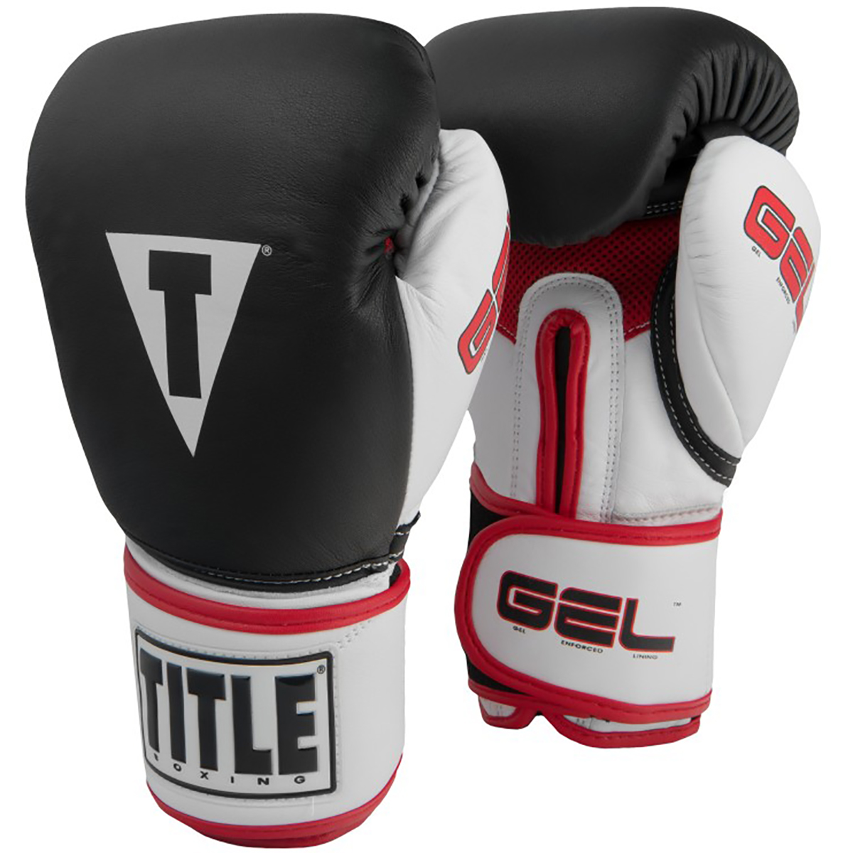Title Boxing Gel Intense Hook and Loop Bag Boxing Gloves Black/White