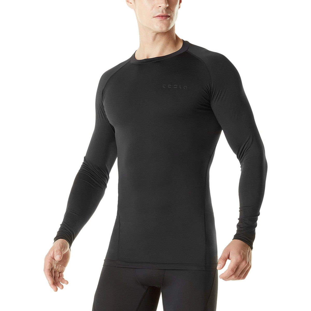 black long sleeve compression top