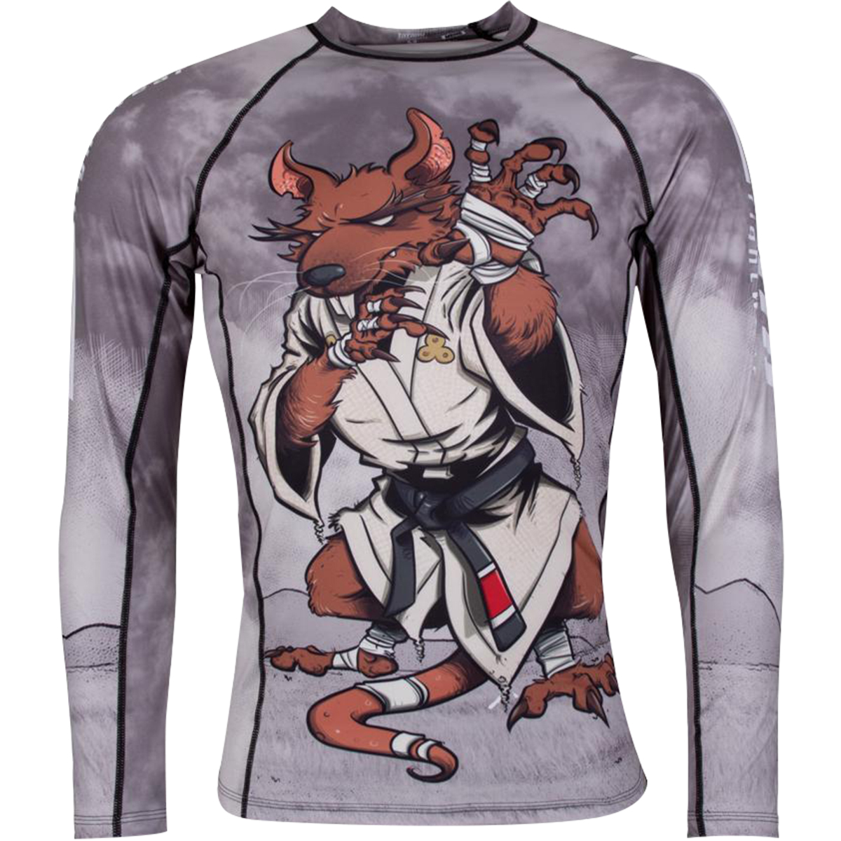 Tatami Mat Rat BJJ Rash Guard Long Sleeve MMA Jiu Jitsu Rashguard Mens Splinter