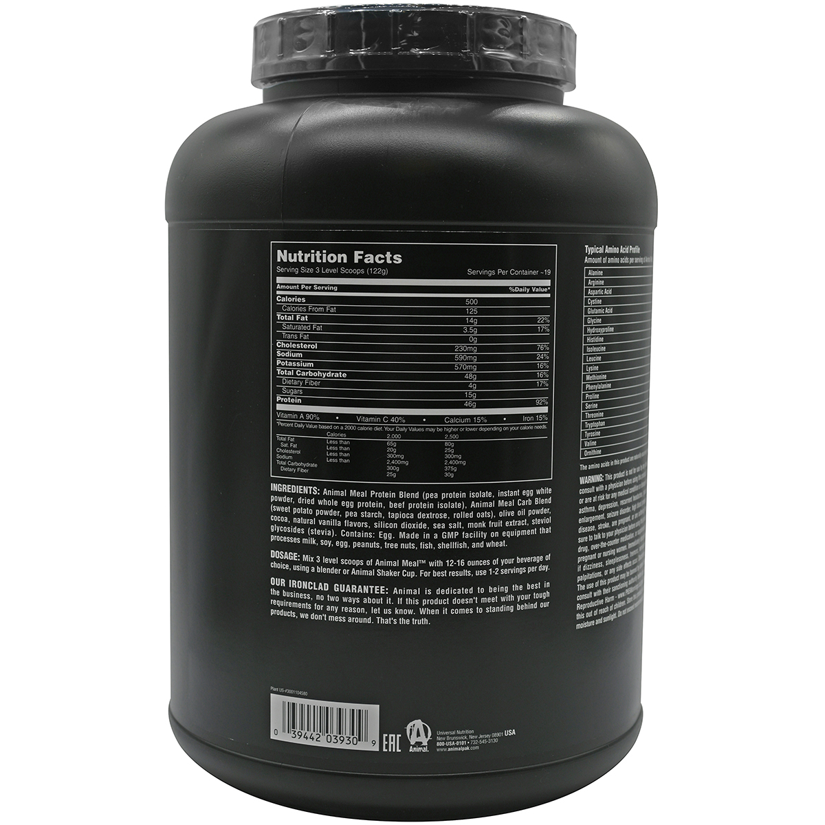 Universal Nutrition Animal Meal Powder 20 Servings 46g of protein