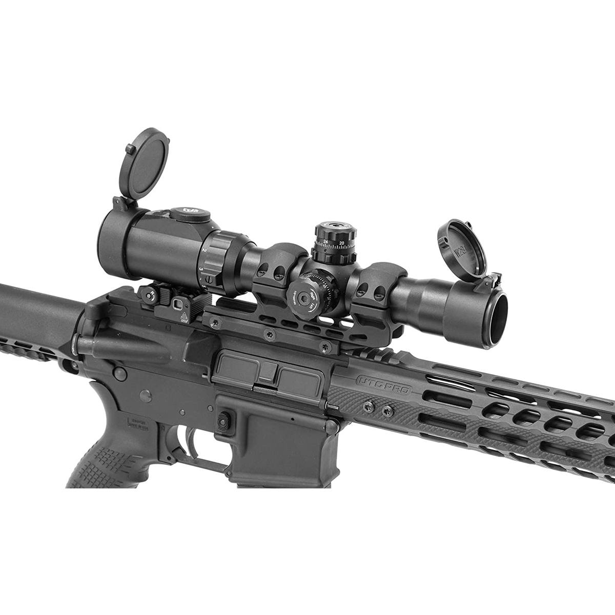 UTG 1-8X28 30mm MRC Scope with ACCU-SYNC Ring Mount - Black