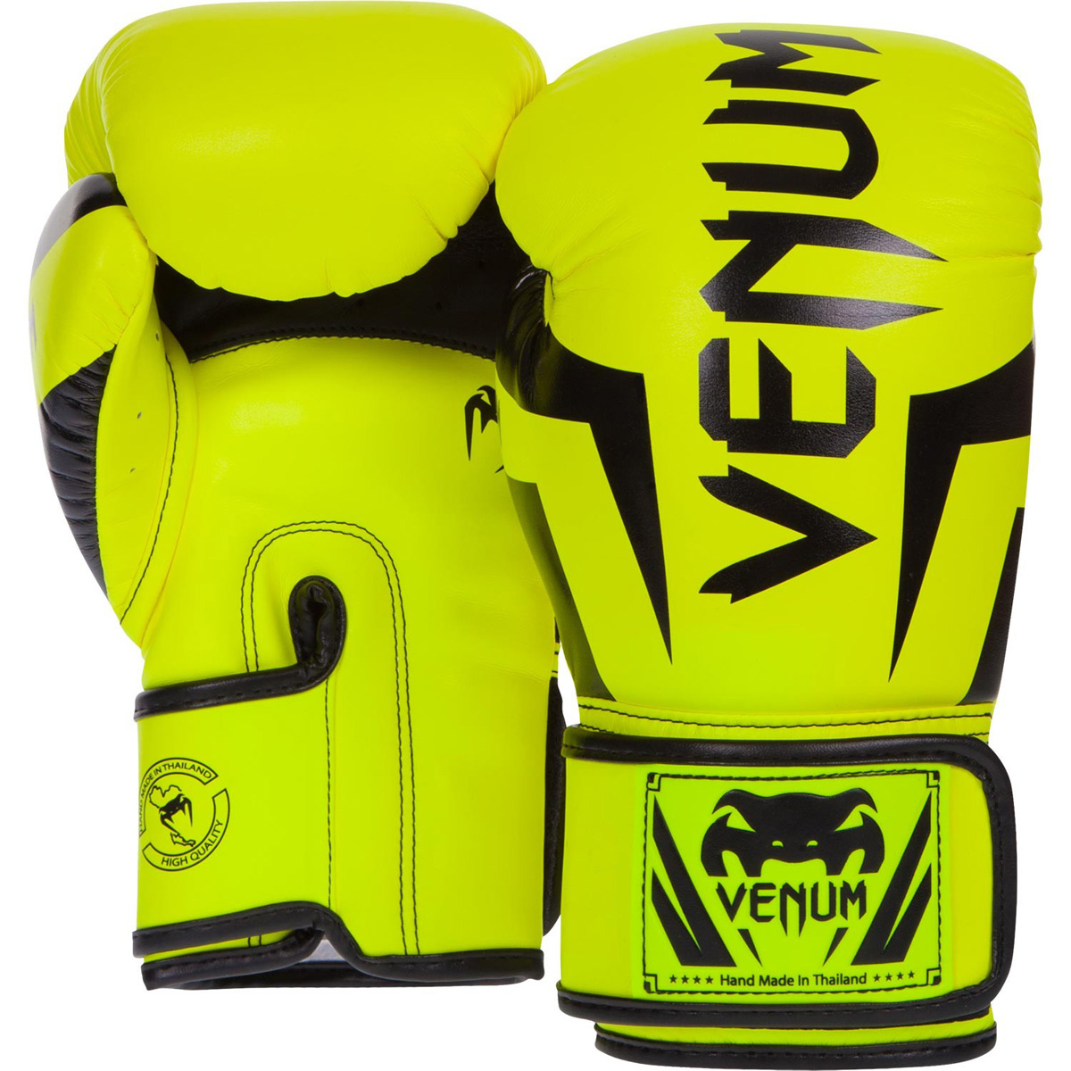 Venum Elite Skintex Leather Hook and Loop Boxing Gloves Neo Yellow eBay