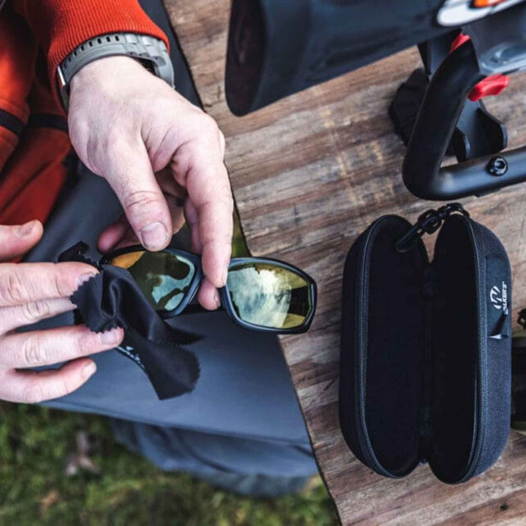 Walker's Tanker Open Full Frame Shooting Glasses w/Case