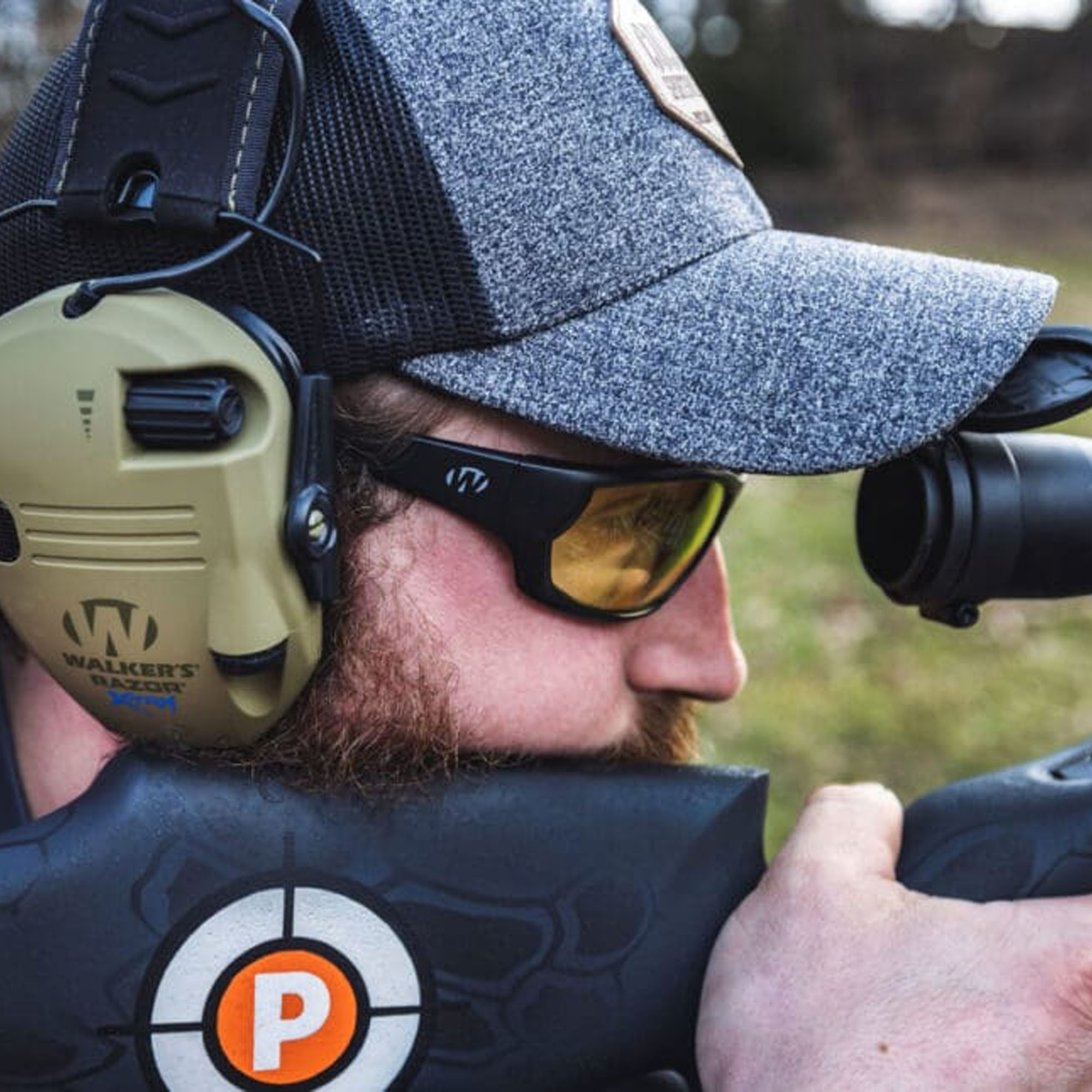 Walker's Tanker Open Full Frame Shooting Glasses w/Case