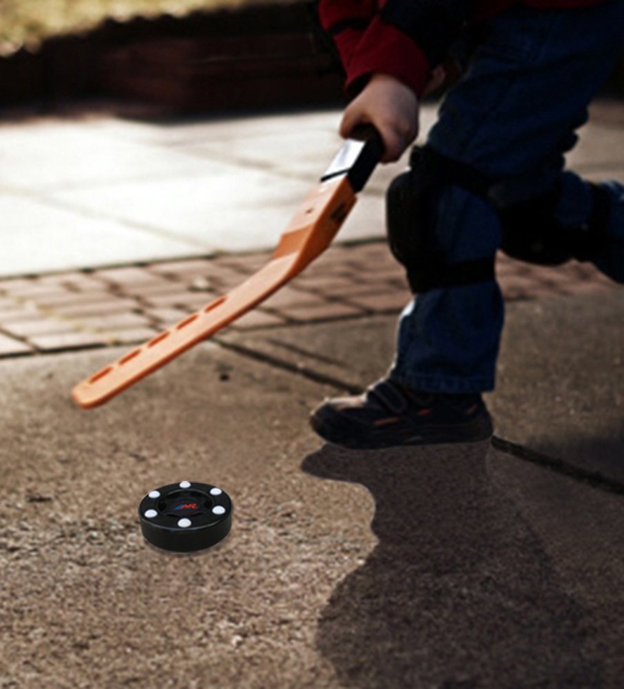 A&R Street Floor Plastic Puck W 6 Roller Balls Black Six Button PVC