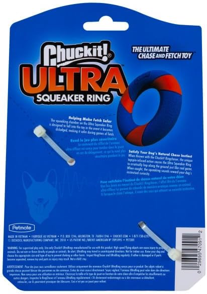 Chuckit Ultra Squeaker Ring Ultimate Outdoor Chase and Fetch Toy For All Dogs - Picture 2 of 6