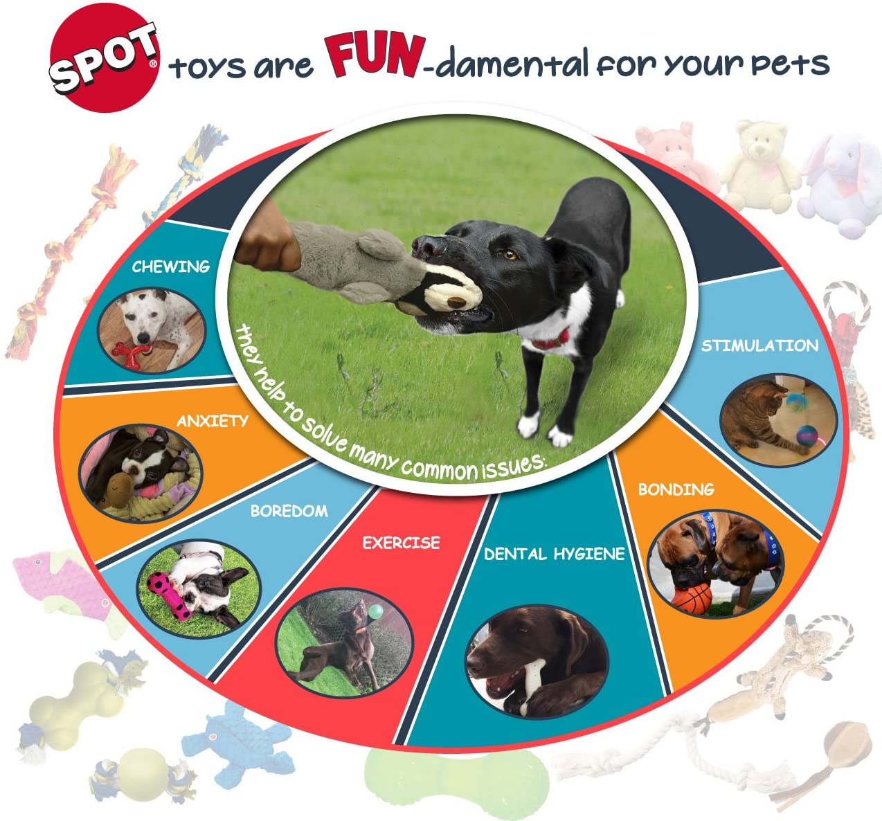 Ethical Pet Spot Plush Soccer Ball 4.5in Dog Toy with Squeaker - Pack of 9 - Picture 4 of 6