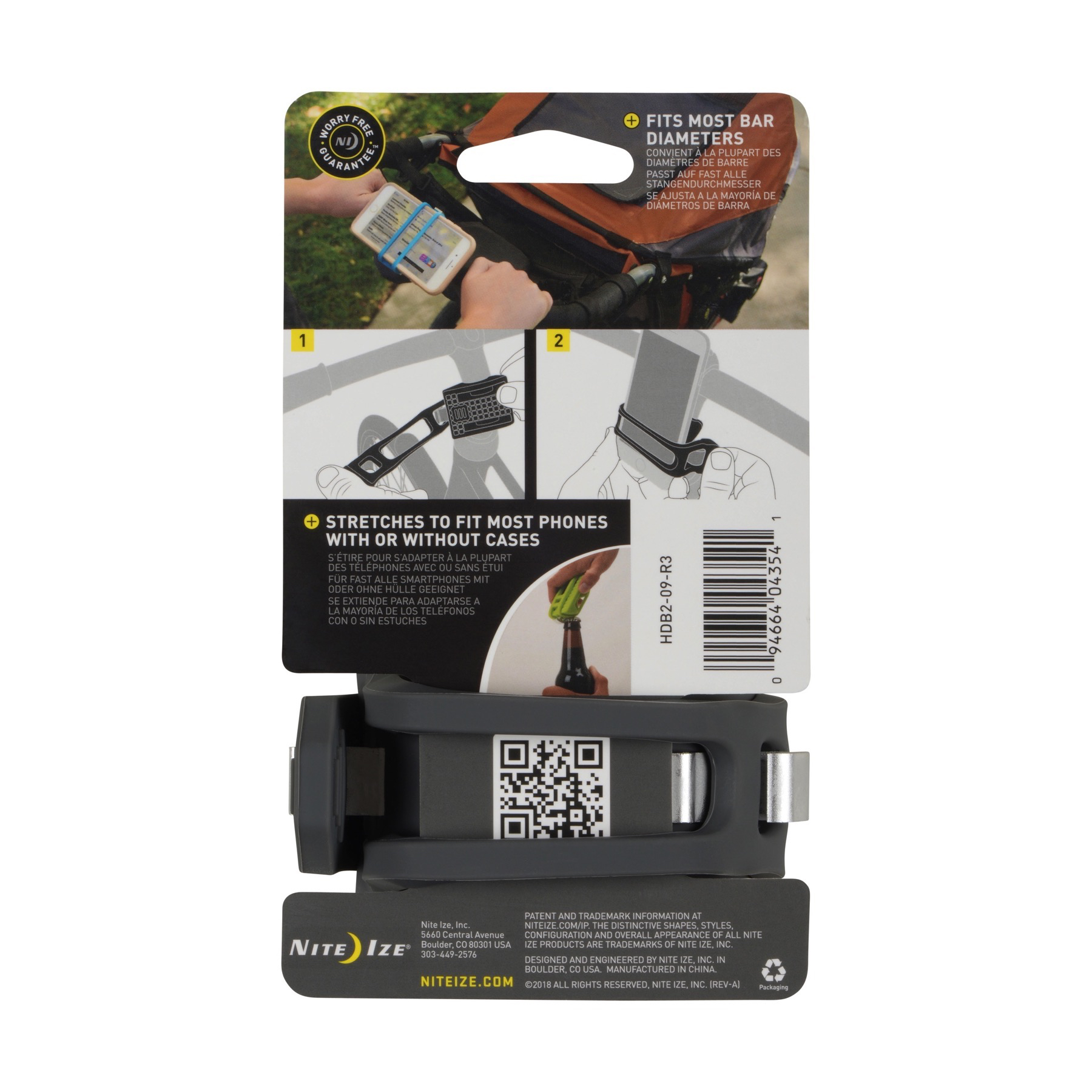 Nite Ize HandleBand Universal Smartphone Bar Mount - Charcoal (3-Pack) - 第 2/6 張圖片