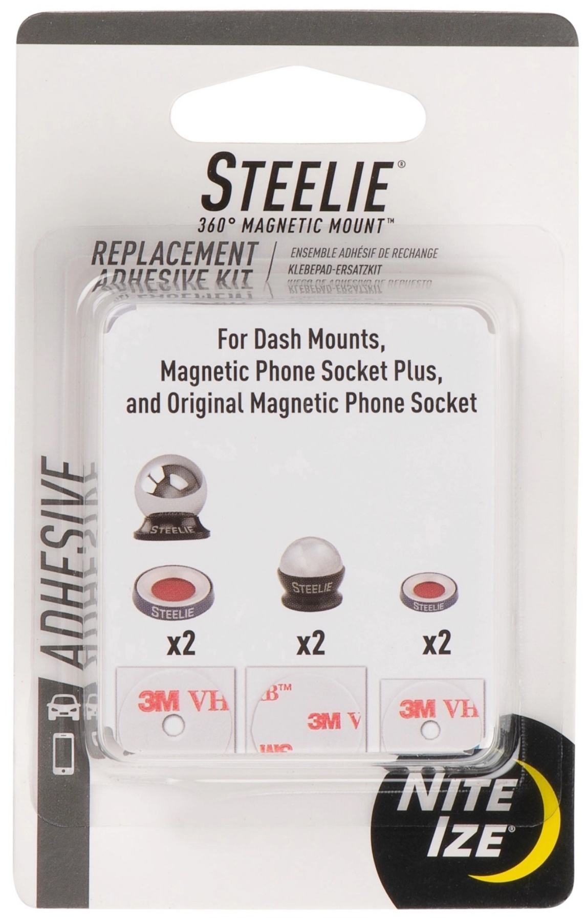 Kit adhésif de remplacement montage magnétique 360° Nite Ize Steelie - Photo 1 sur 3