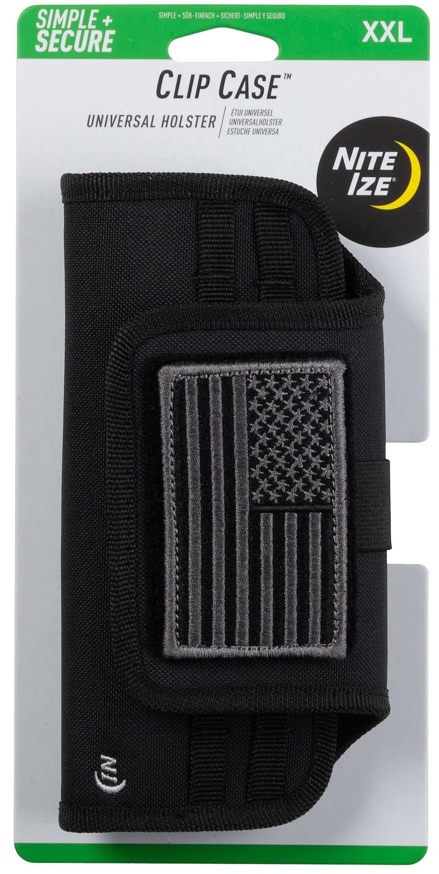 Nite Ize Clip Case Horizontal Universal Phone Holster, XXL - USA Patch - Afbeelding 1 van 3
