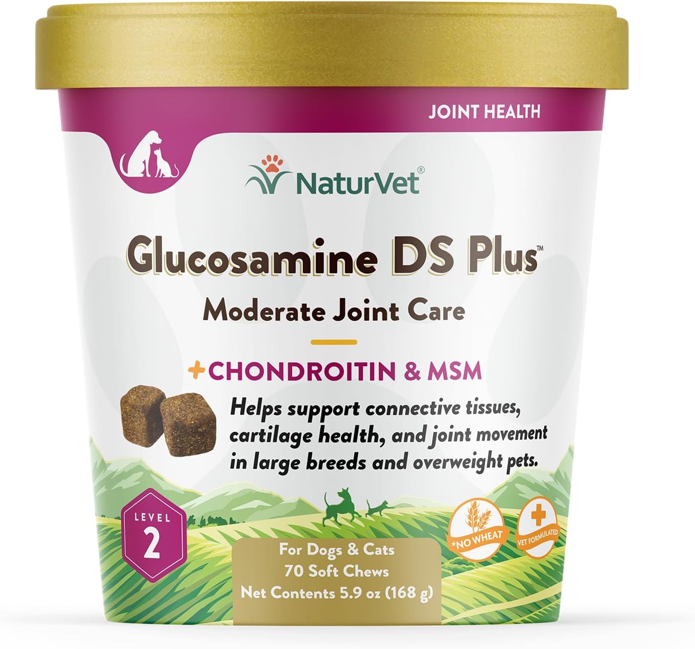 NaturVet Glucosamine DS Plus Chondroitin & MSM for Dogs and Cats 70 Soft Chews
