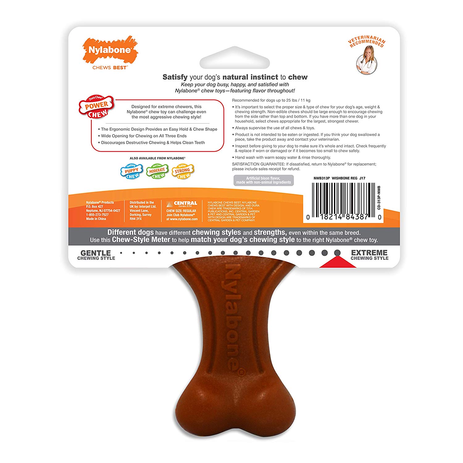 Nylabone Power Chew Bison Geschmack Querlenker kleines Spielzeug für Hunde - Bild 2 von 4
