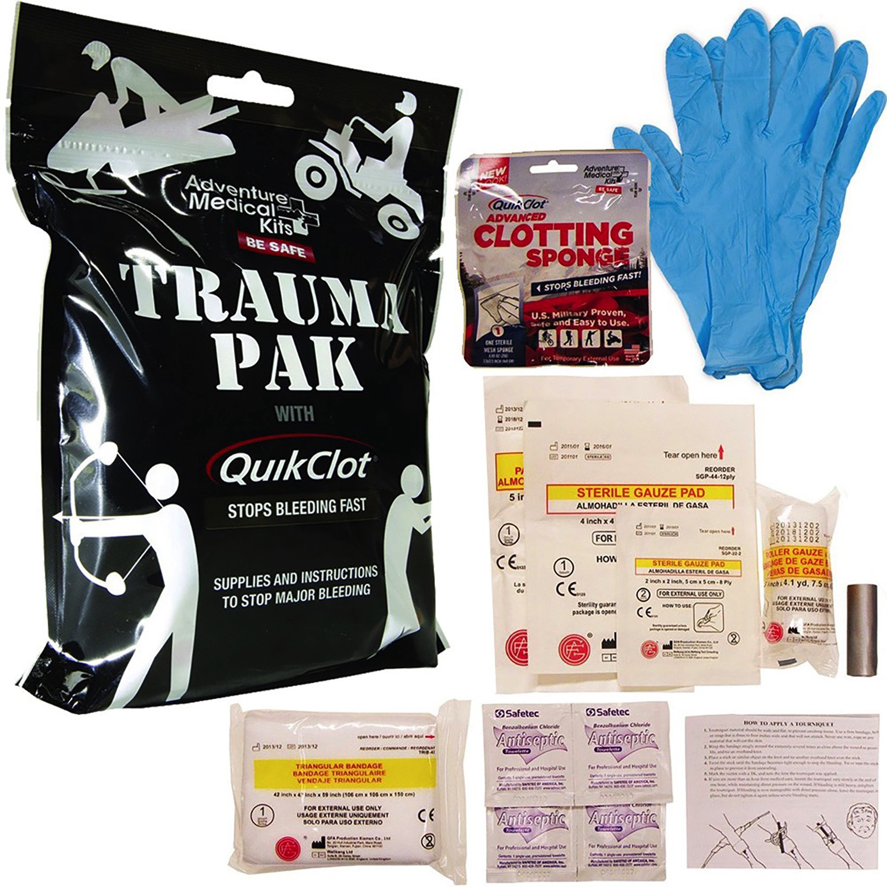 Adventure Medical Kits Trauma Pak with QuikClot Pad Gloves Duct Tape Bandage eBay