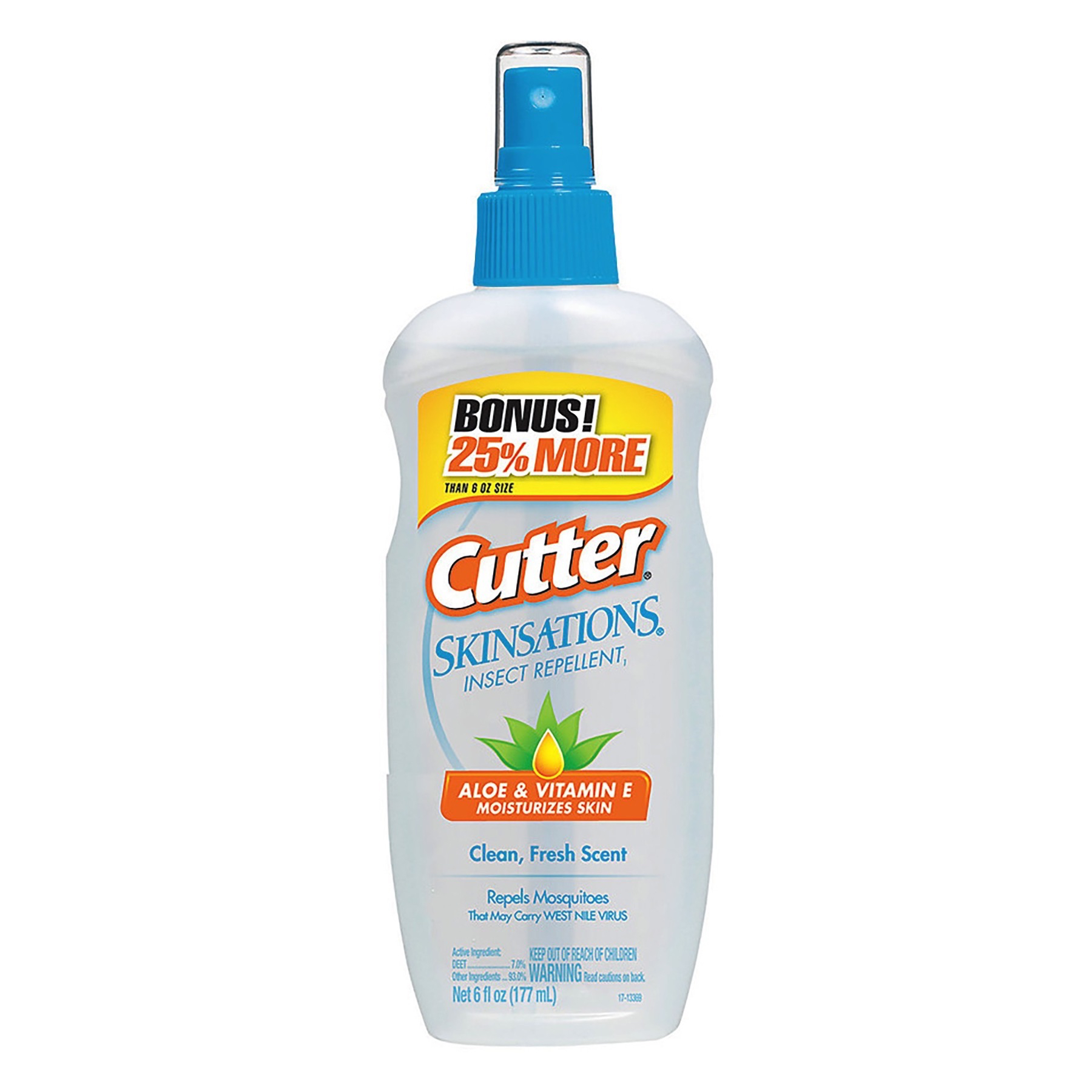 Cutter Skinsations Insect Mosquito Repellent 7.5oz Pump Spray 7 DEET