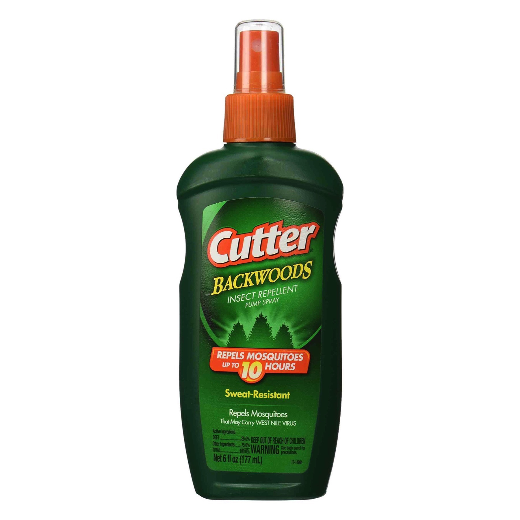 Cutter Backwoods Insect Mosquito Repellent 6oz Pump Spray 25 DEET 10