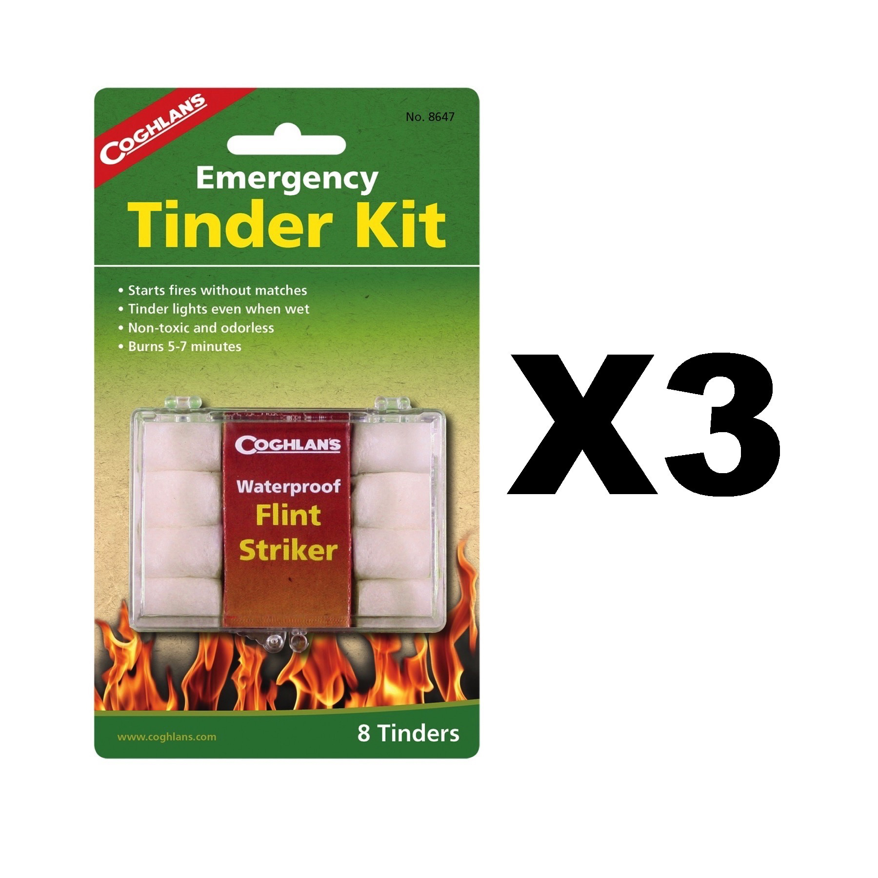 Coghlan's Emergency Tinder Kit Flint Striker & Waterproof Fire Starters