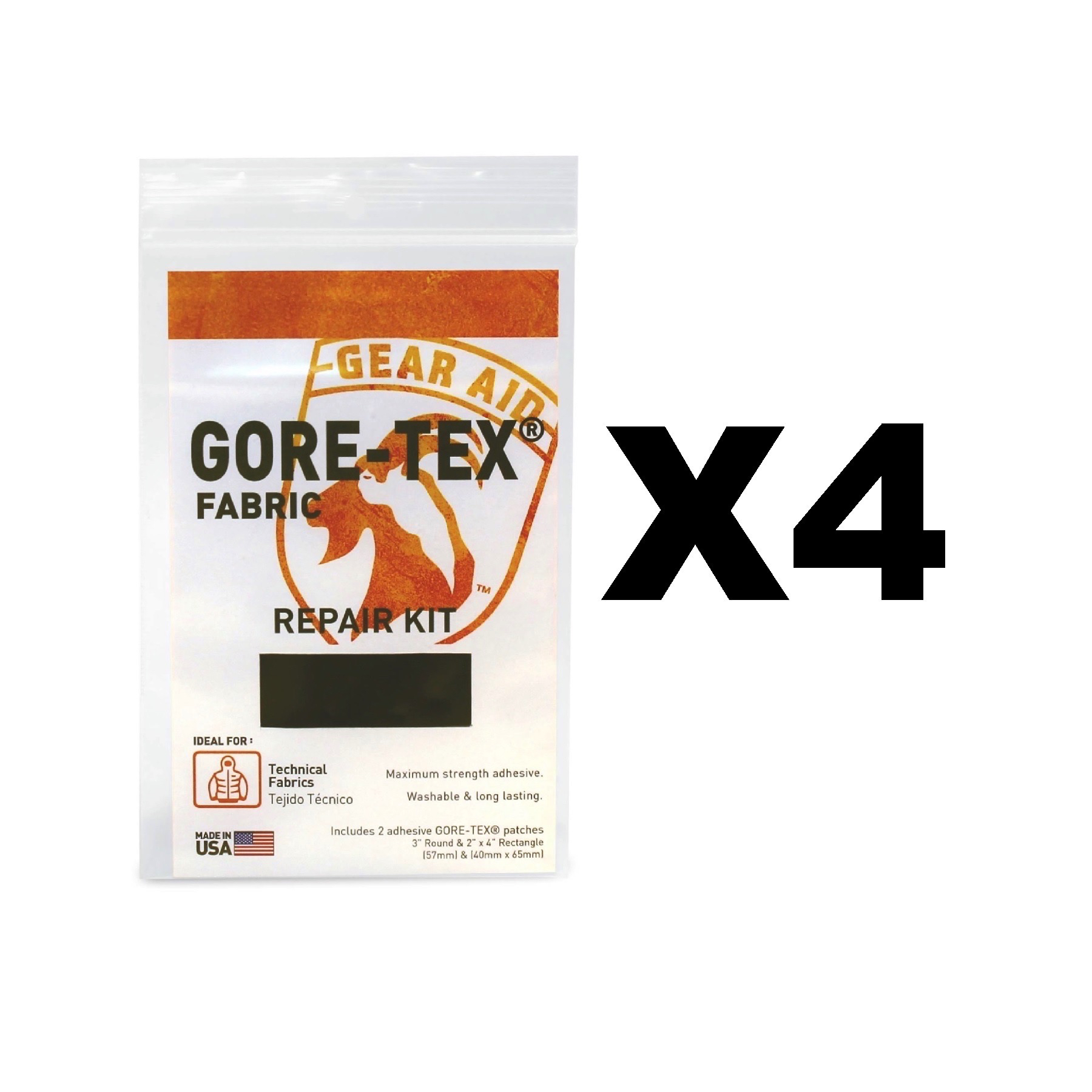 Gear Aid Tenacious Tape GORETEX Fabric Repair Kit Black Gear Patches